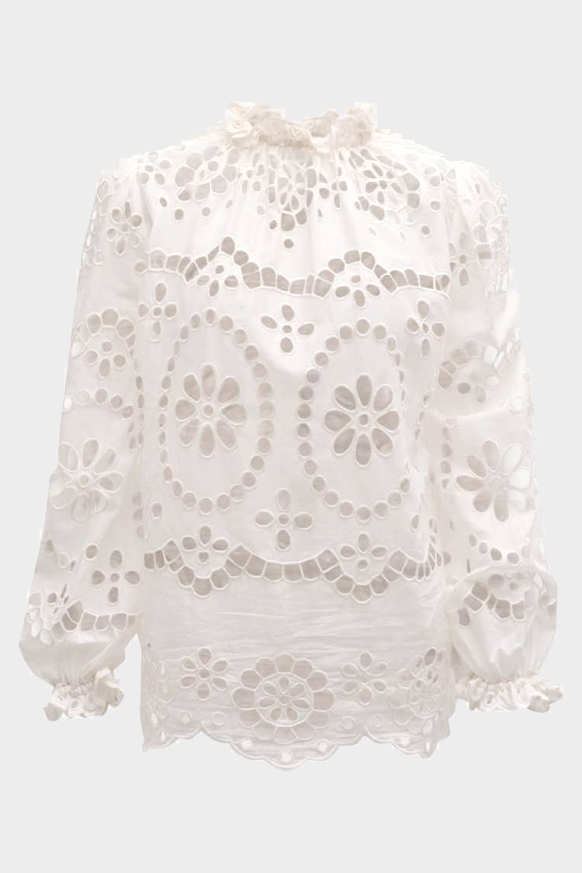 Lexi Embroidered Blouse in Ivory - shop-olivia.com