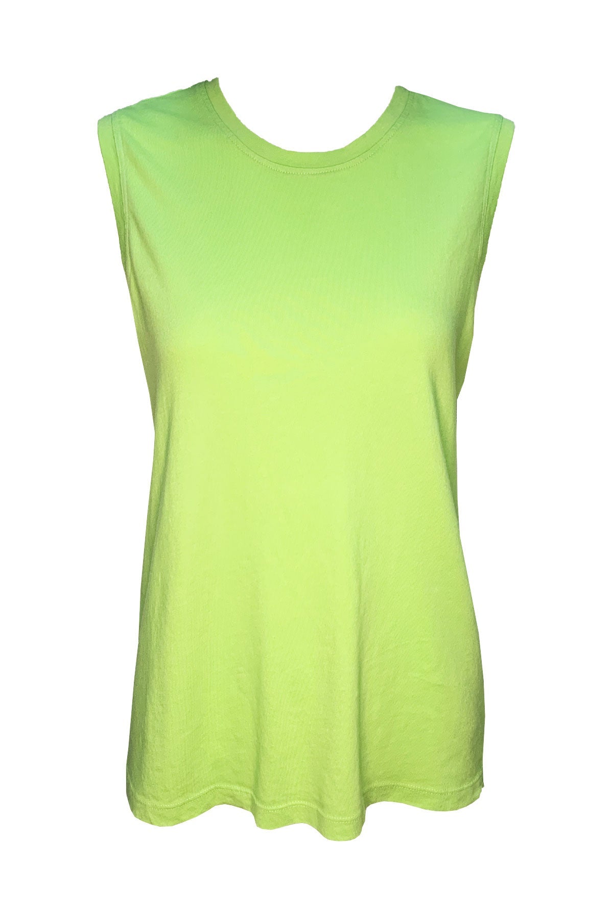 Lime Green Fitted Muscle Top - shop-olivia.com