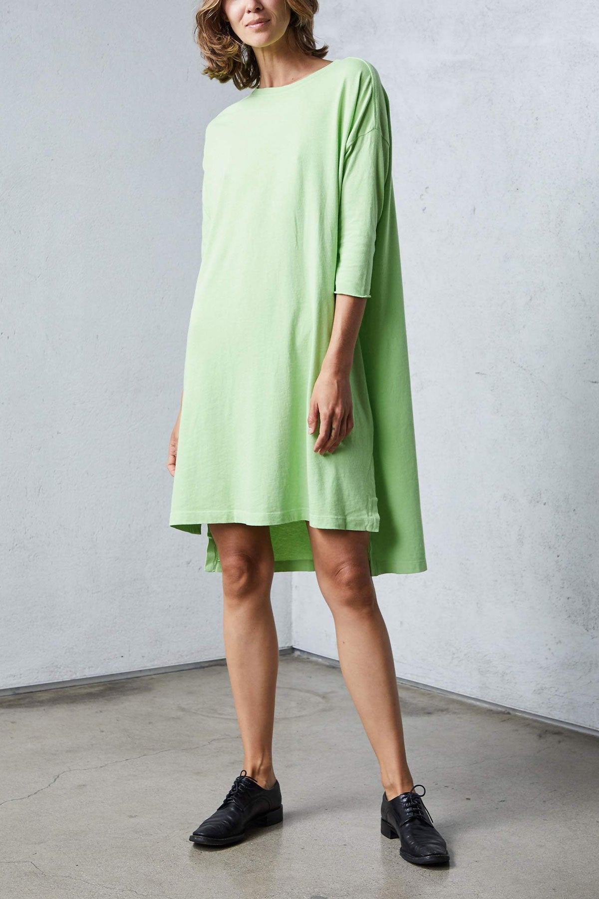 Lime Green Jersey Cocoon Dress - shop-olivia.com