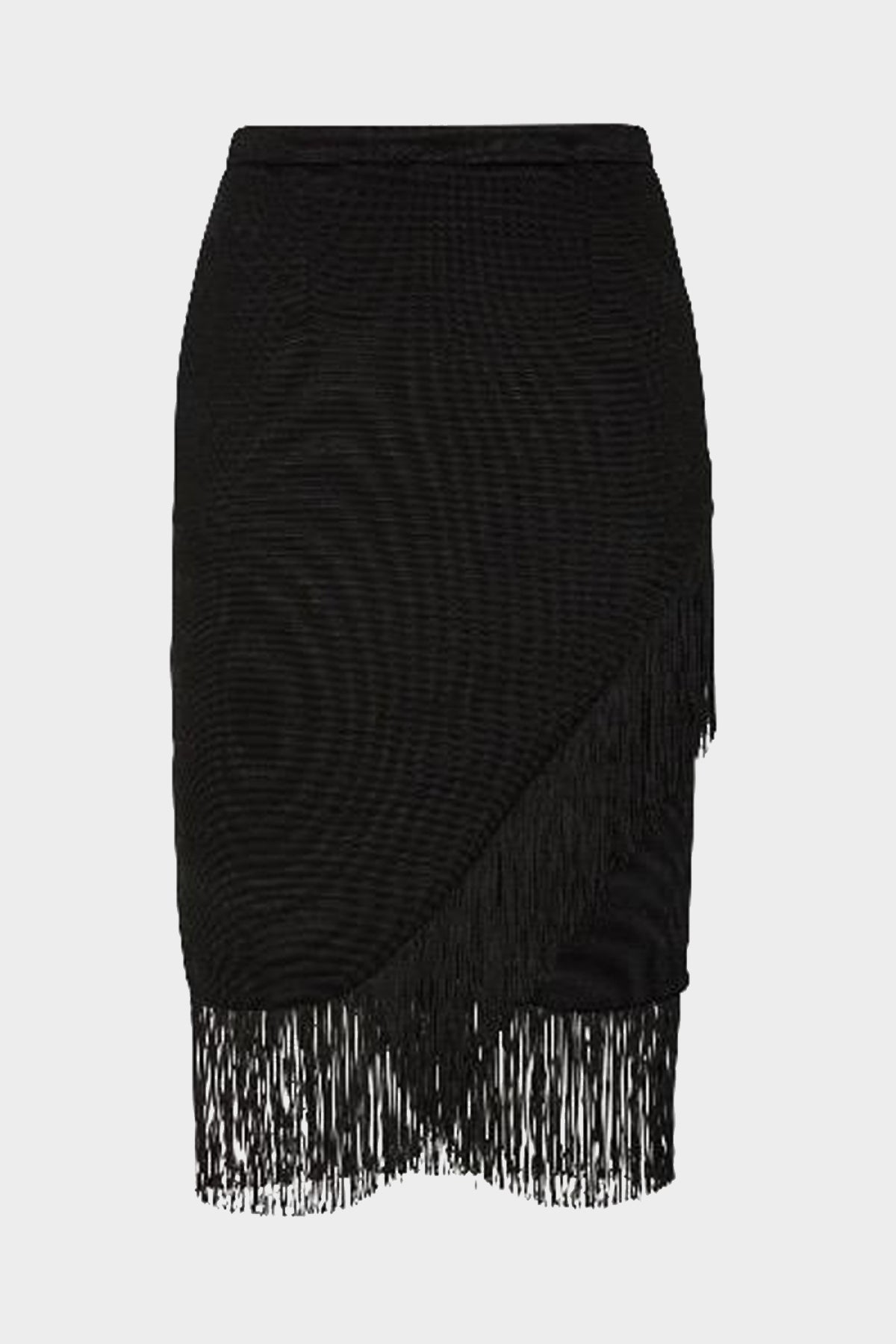 Lola Fringe Mini Skirt in Black - shop-olivia.com