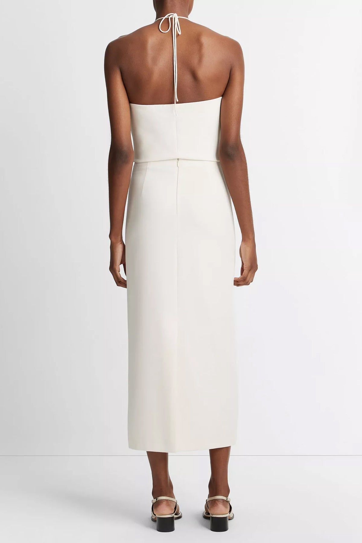 Long Pencil Skirt in Off-White - shop-olivia.com