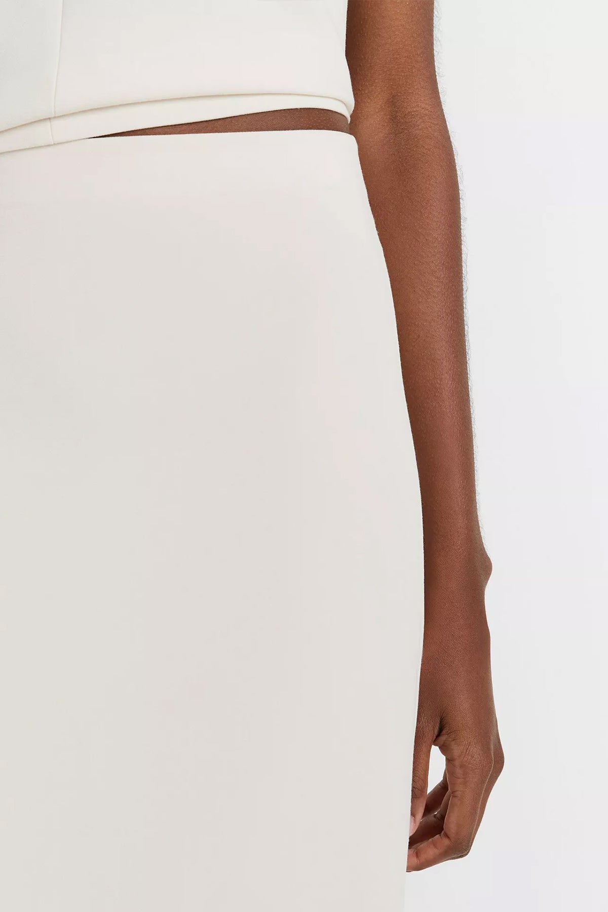 Long Pencil Skirt in Off-White - shop-olivia.com