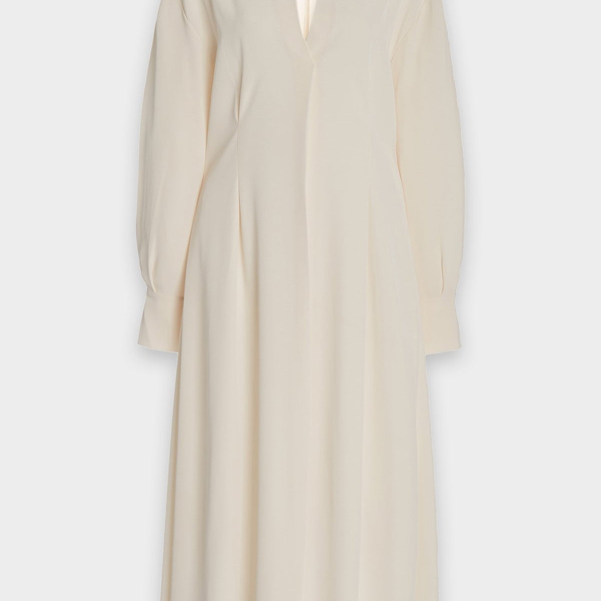 Long Sleeve Draped Collar Dress in Chiffon