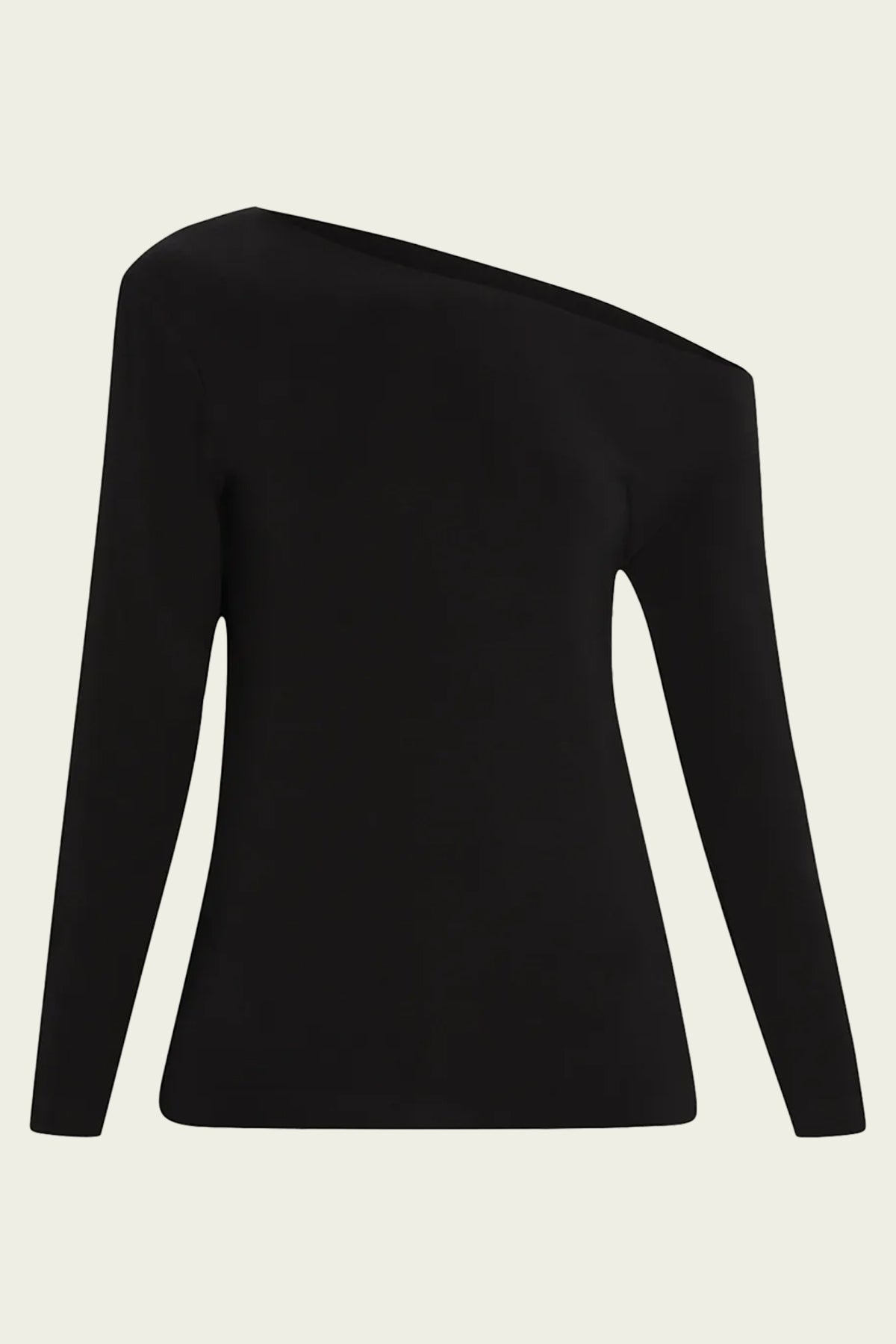 Long Sleeve Drop Shoulder Top in Black - shop-olivia.com