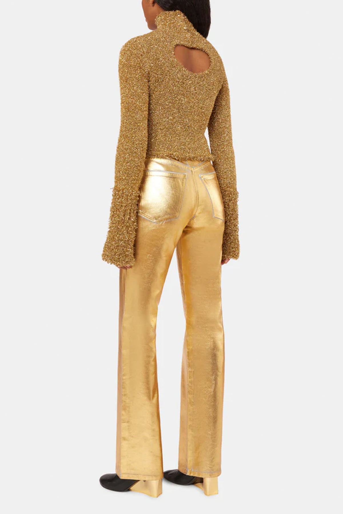 Long Sleeve Turtleneck Sweater in Gold - shop-olivia.com