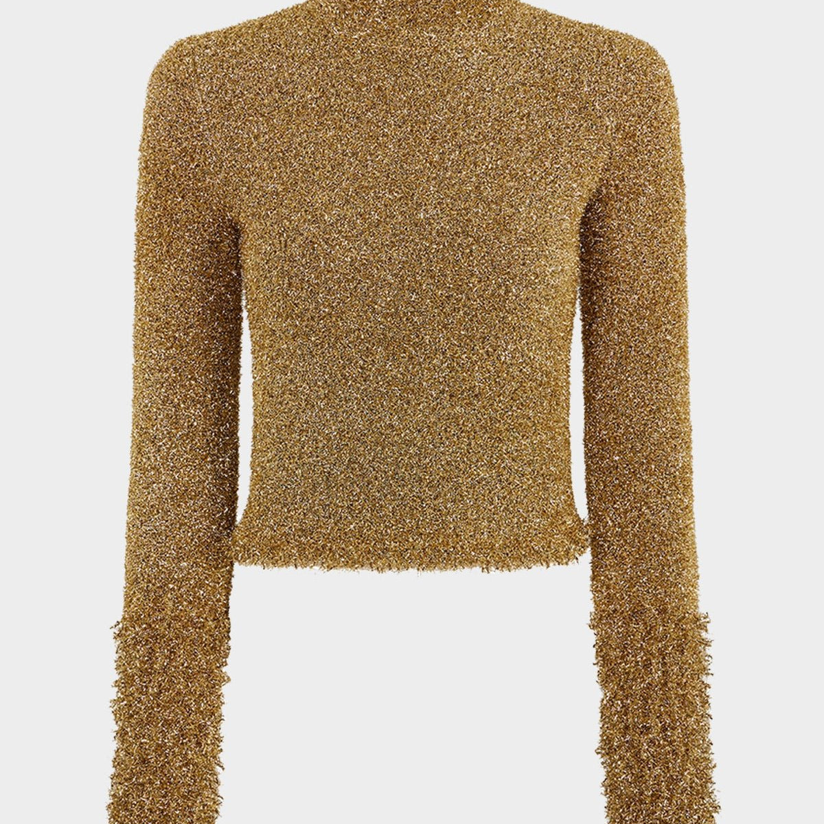 Long Sleeve Turtleneck Sweater in Gold
