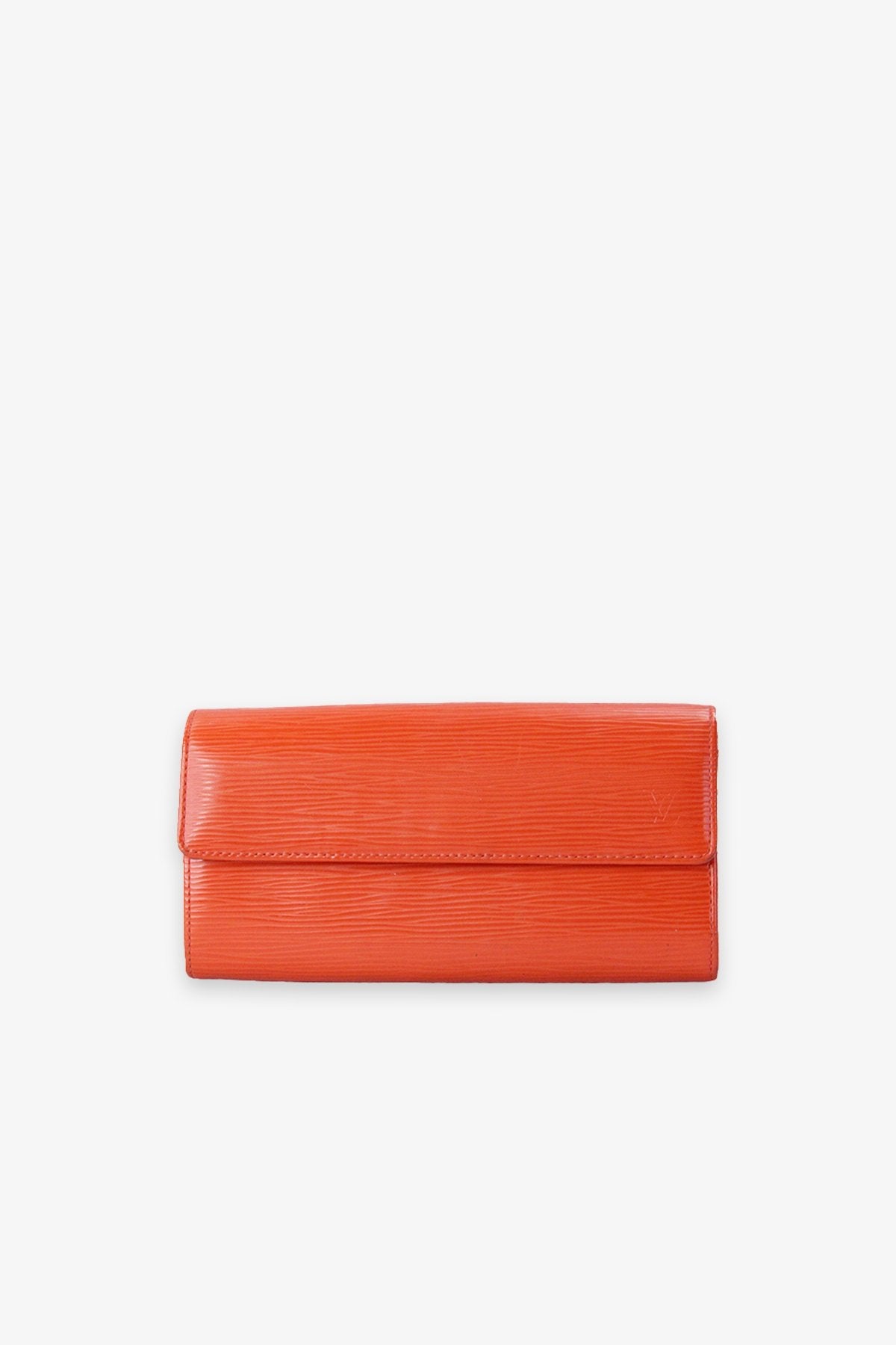 Louis Vuitton Orange Large Wallet in Epi Leather - shop-olivia.com