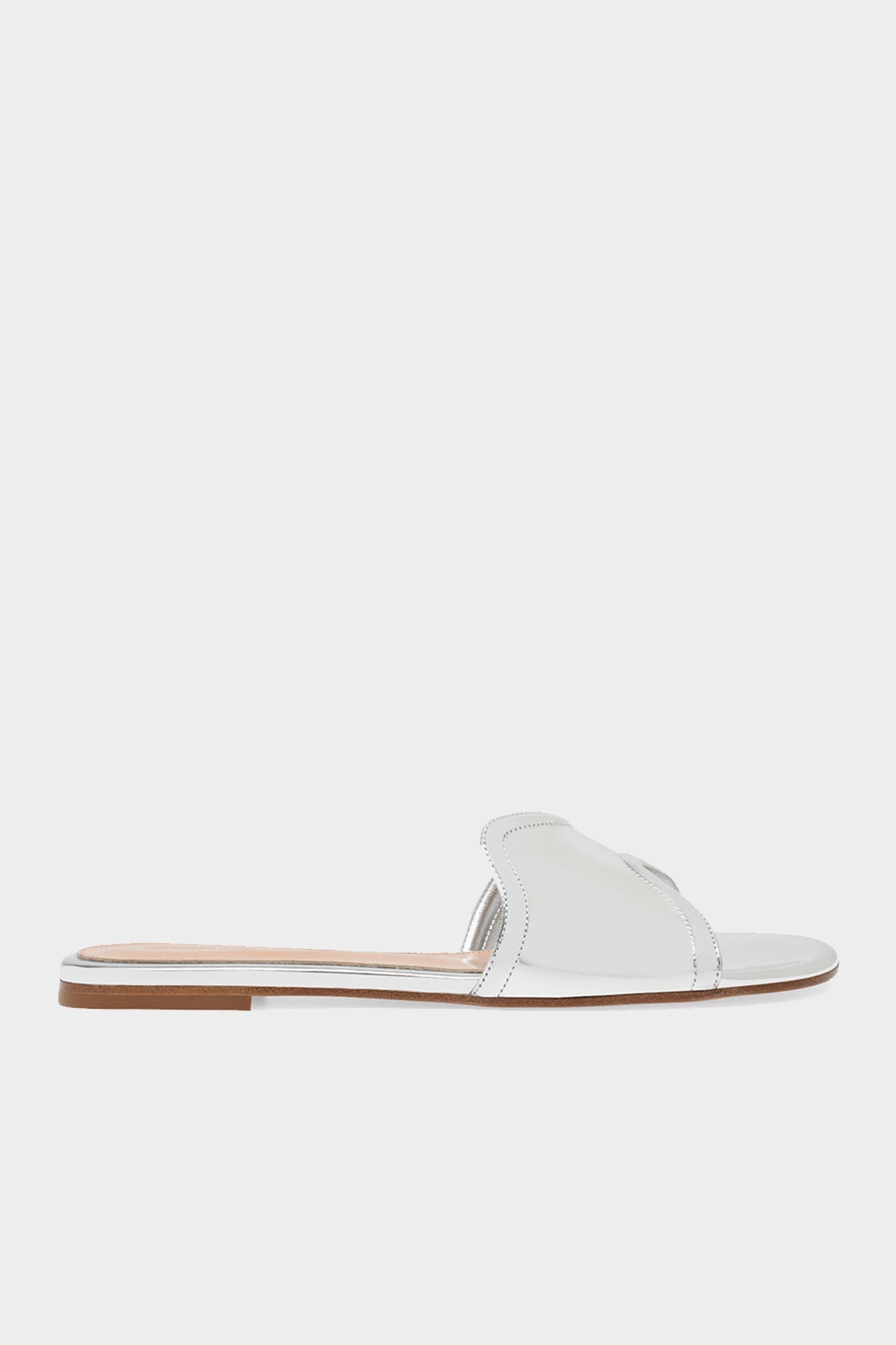 Lucrezia Flat Sandals in Silver - shop-olivia.com