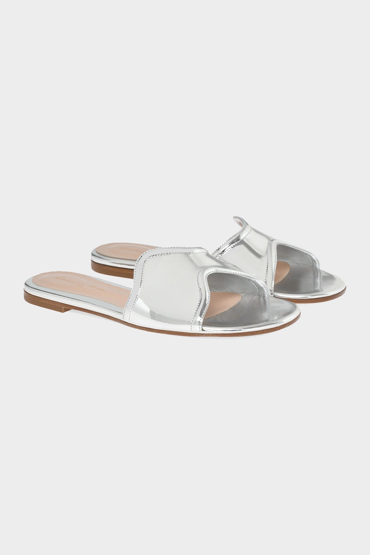 Lucrezia Flat Sandals in Silver - shop-olivia.com