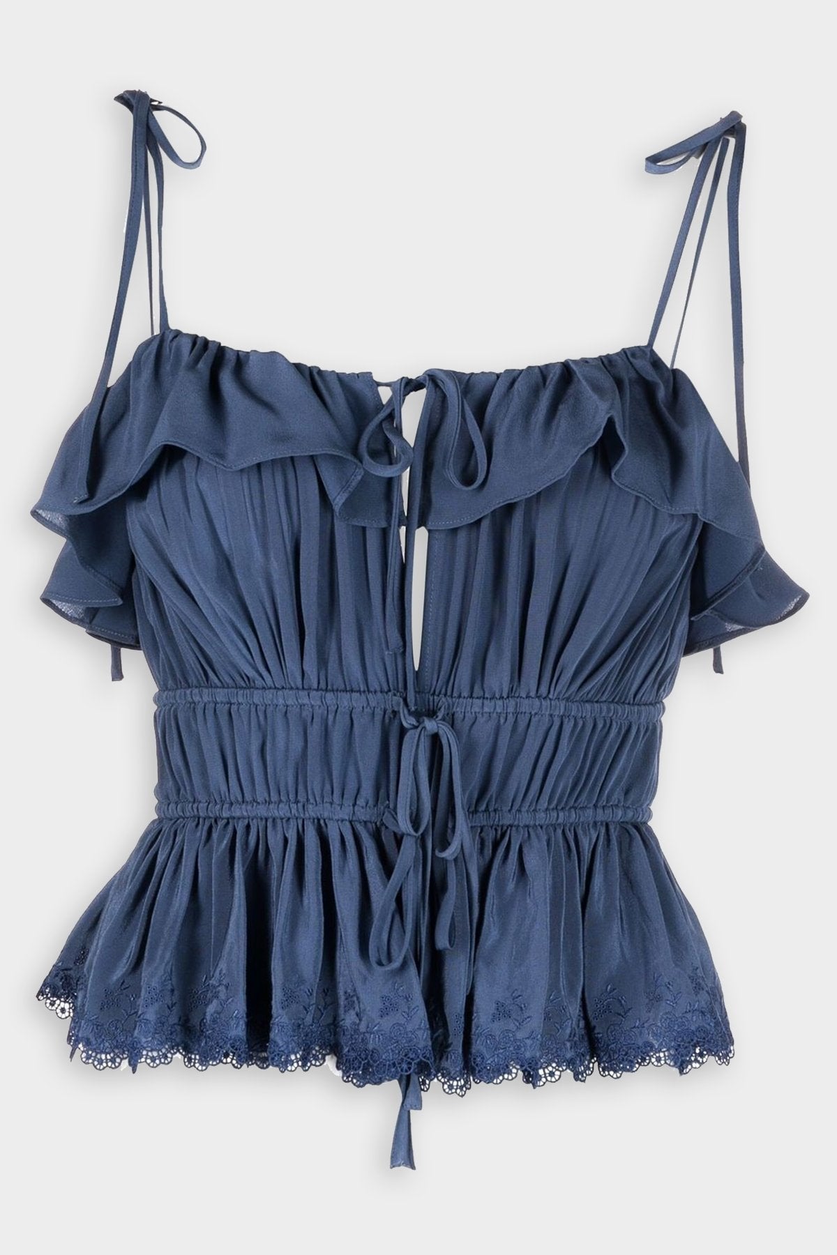 Luella Top in Washed Indigo - shop-olivia.com