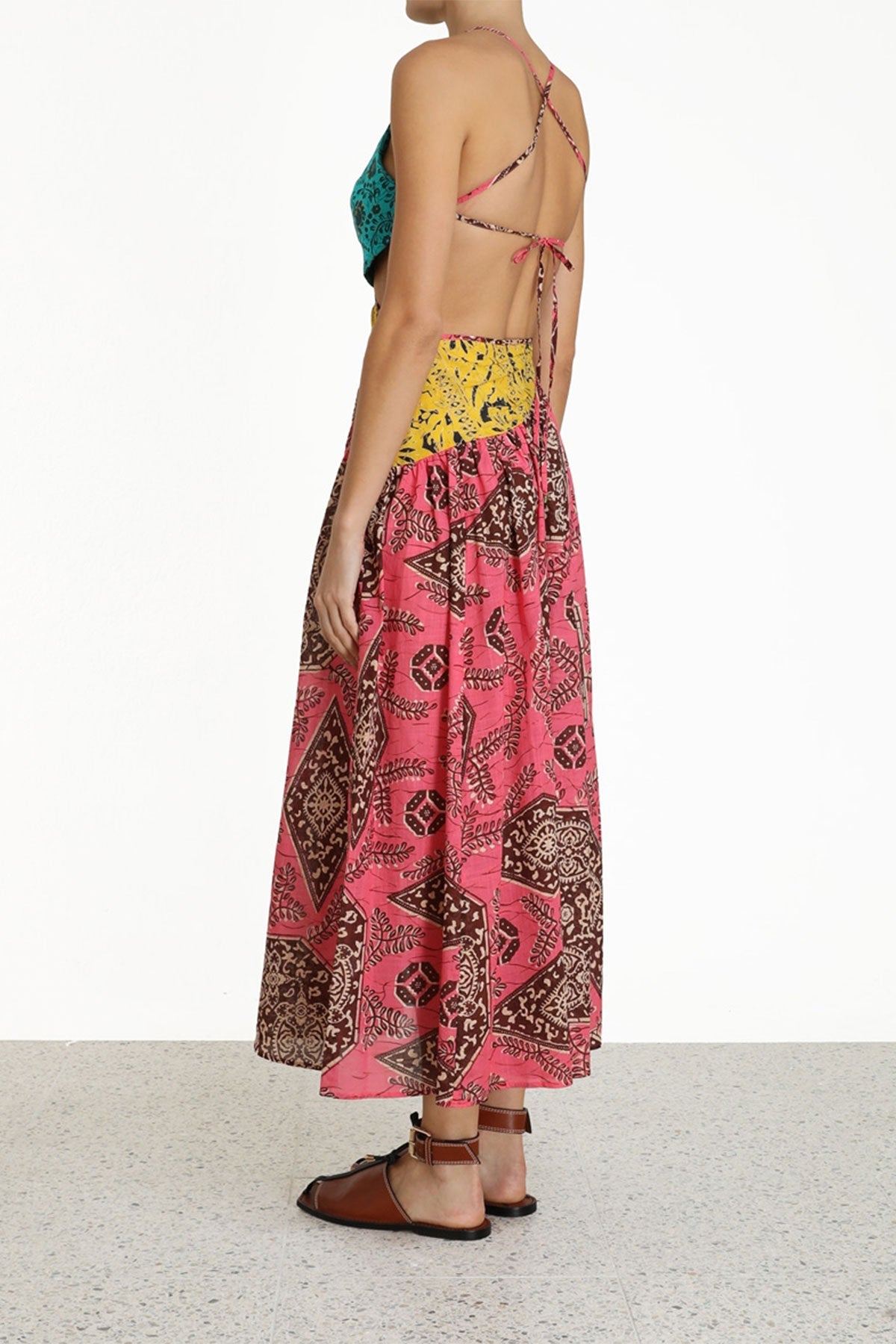 Lulu Asymmetric Ruched Dress in Spliced - shop-olivia.com