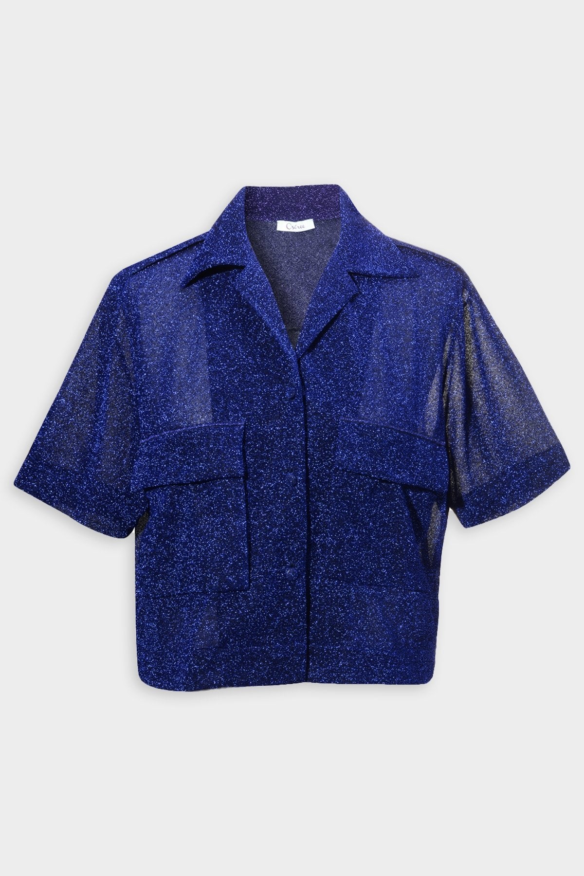 Lumiere Bowling Shirt Pockets in Blue - shop-olivia.com