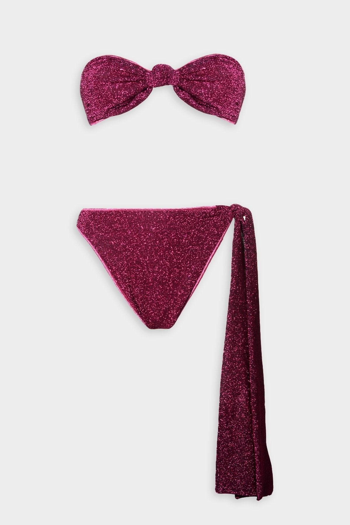 Lumiere Knotted Two Piece in Dark Fucsia - shop-olivia.com