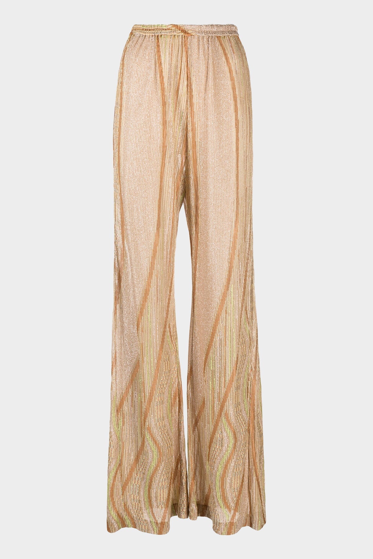 Lurex Jacquard Jersey Flared Pants in Daffodilp - shop-olivia.com