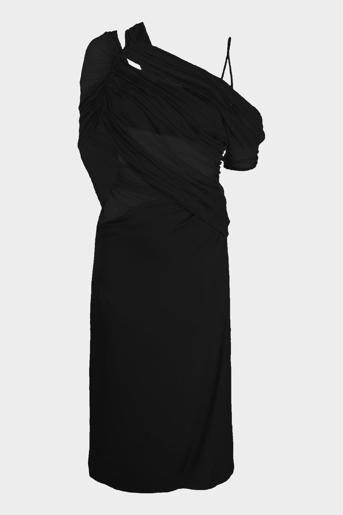 Magnetica Asymmetric Dress in Black - shop-olivia.com
