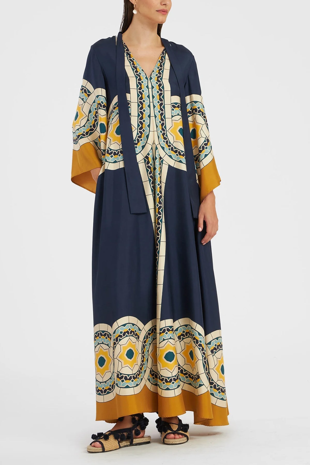 Magnifico Dress in Mudejar Placée Blue - shop-olivia.com