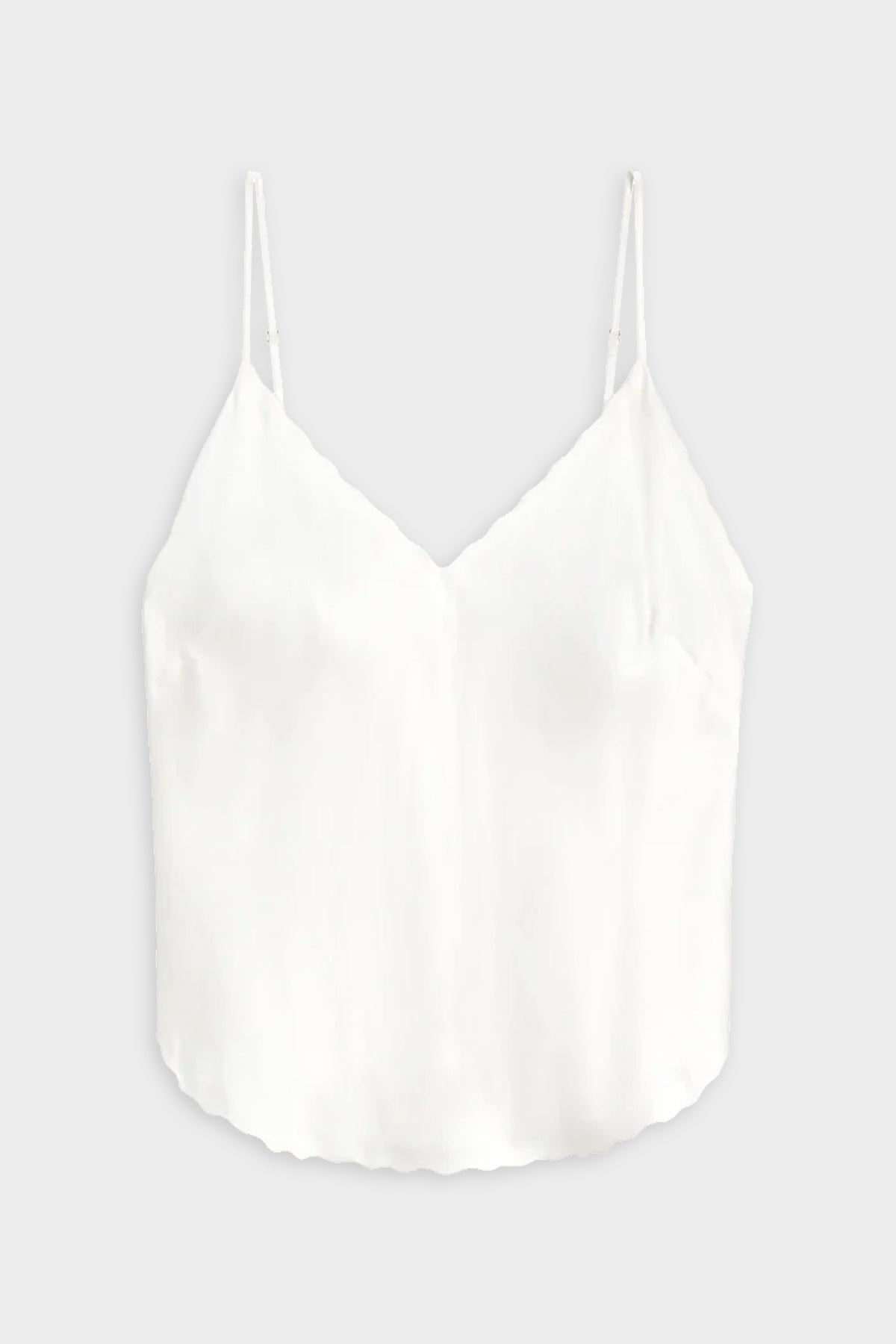 Malia Scalloped Camisole Top in White - shop-olivia.com