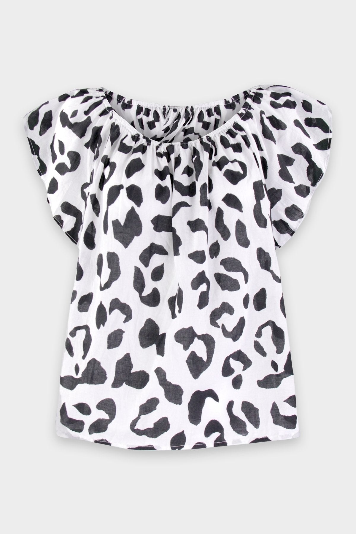 Malika Boho Cap Sleeve Top in Leopard - shop-olivia.com