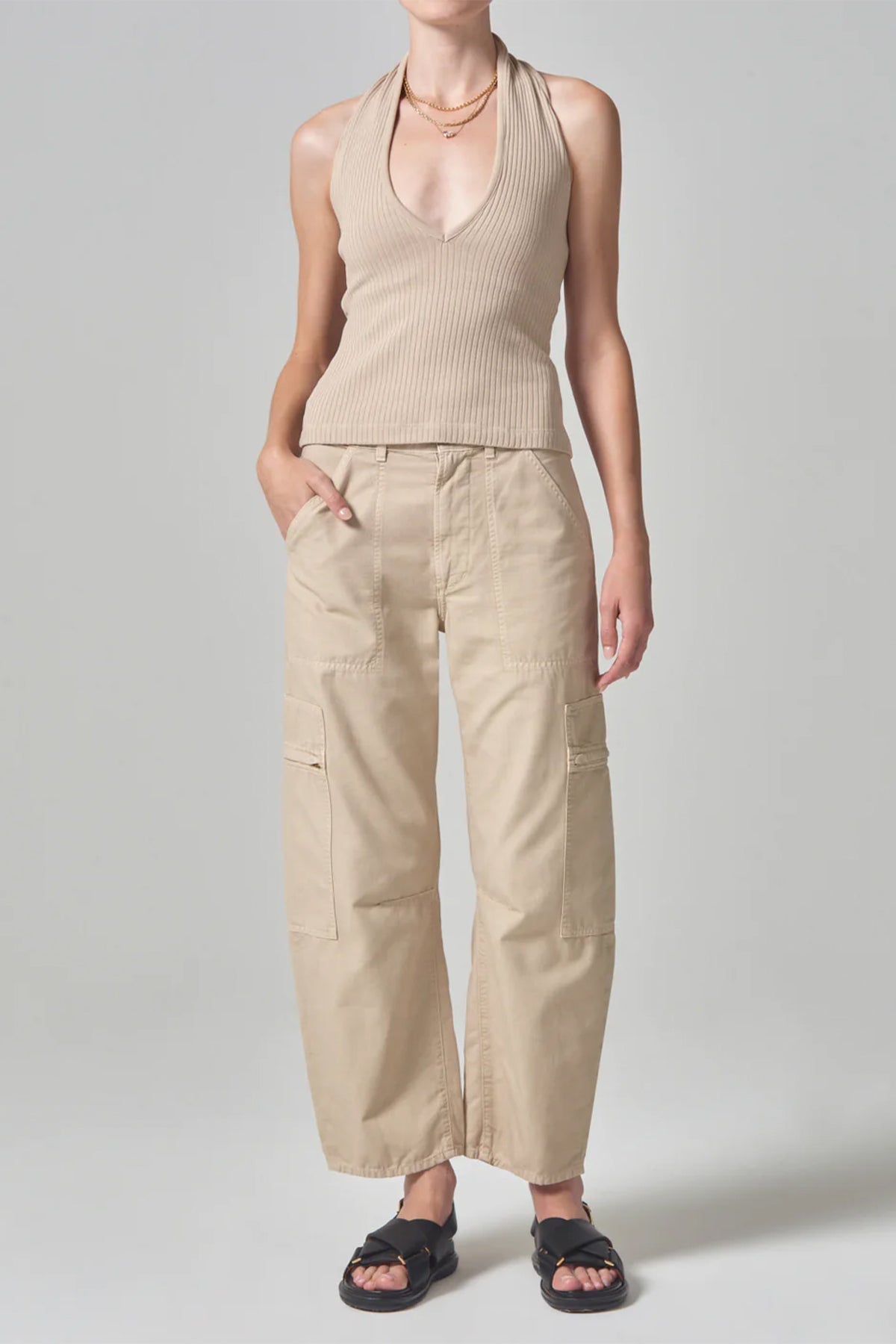 Marcelle Low Slung Easy Cargo in Taos Sand - shop-olivia.com