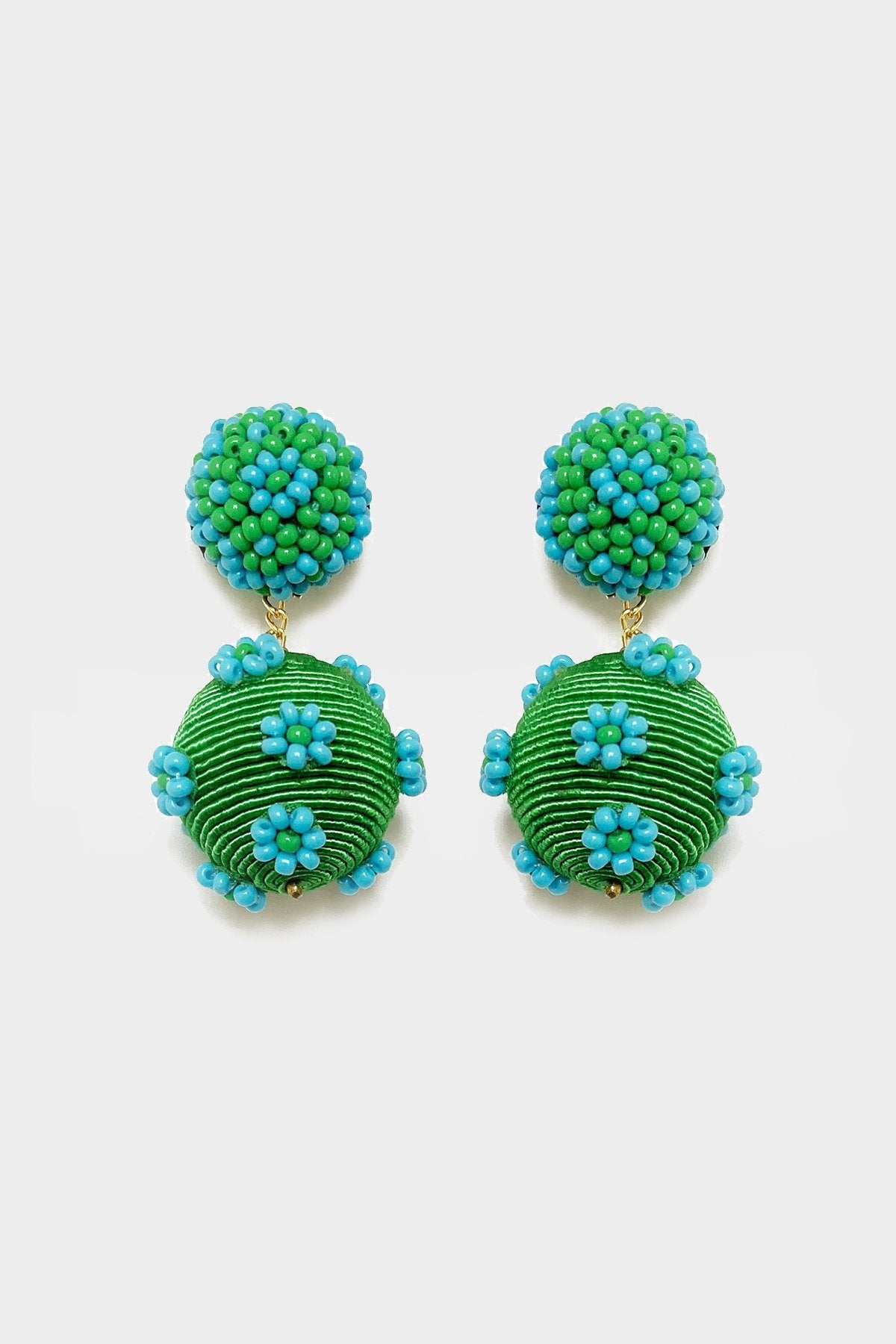 Marguerite Gumball Earrings in Green Turquoise - shop-olivia.com