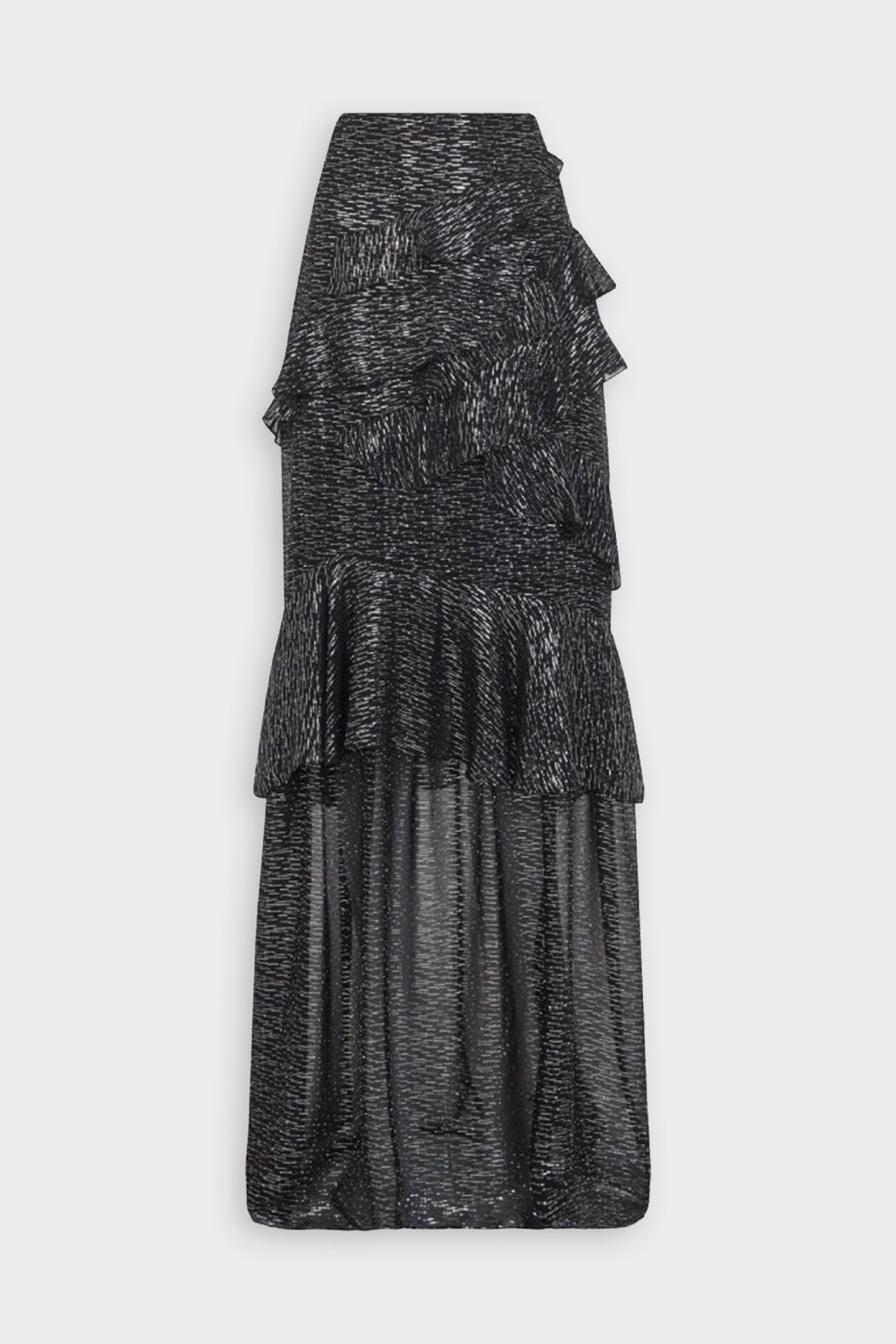 Marissa Long Skirt In Black Silver - shop-olivia.com