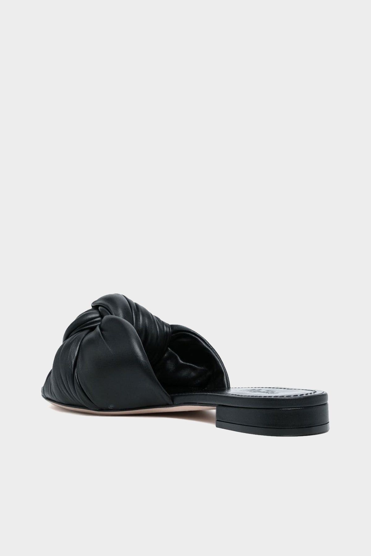 Maxi Bow Leather Flats in Black - shop-olivia.com