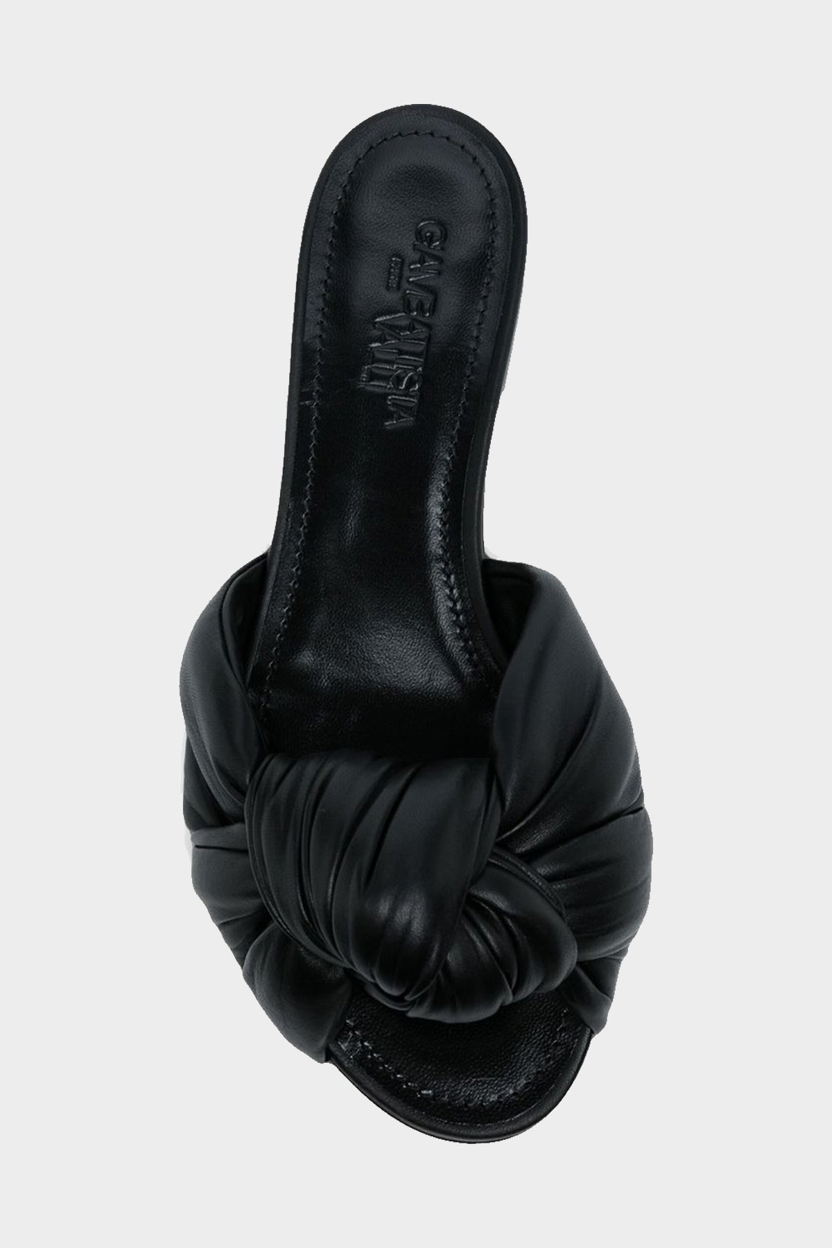 Maxi Bow Leather Flats in Black - shop-olivia.com
