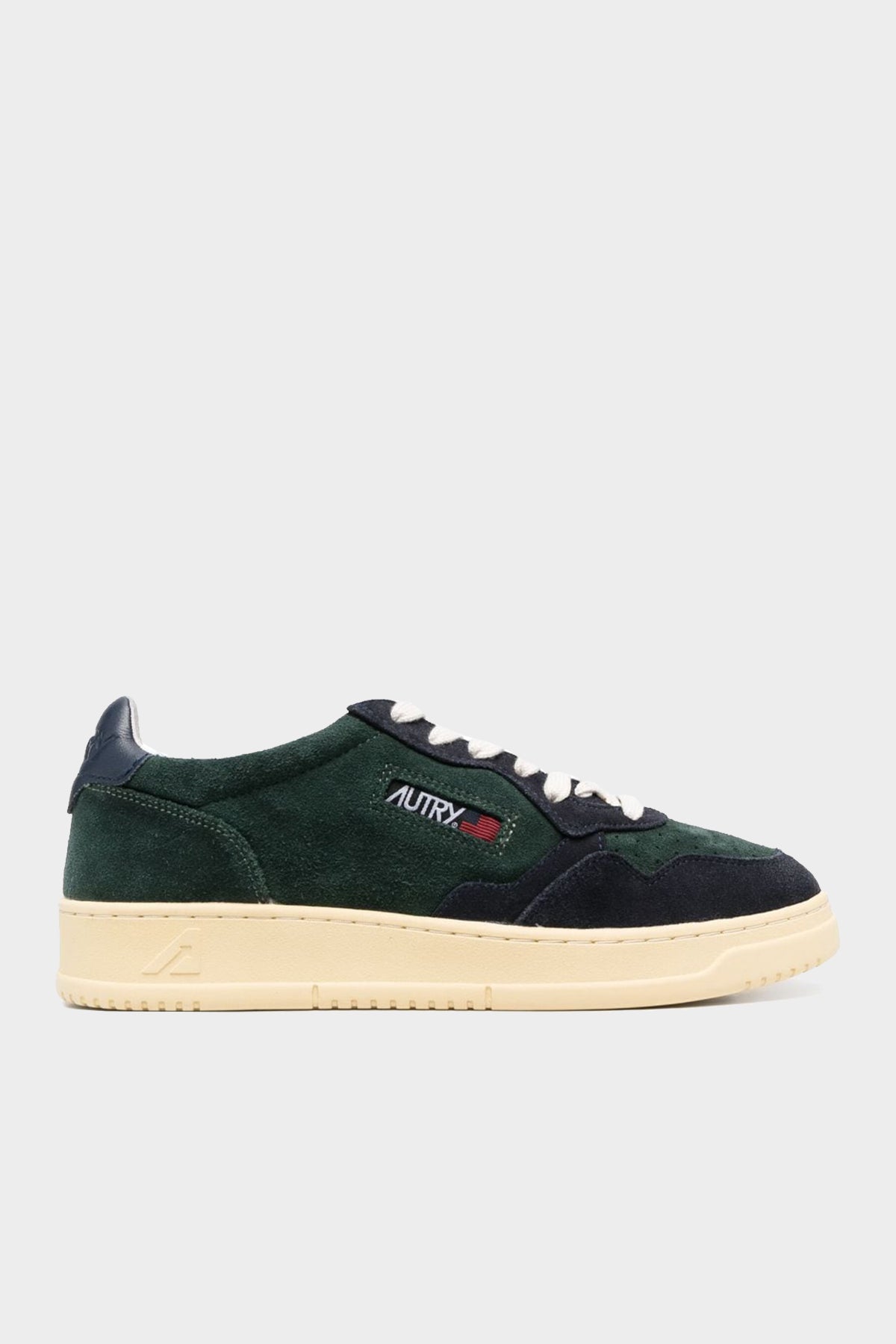 Medalist Low Suede Leather Men Sneaker in Green and Blue - shop-olivia.com