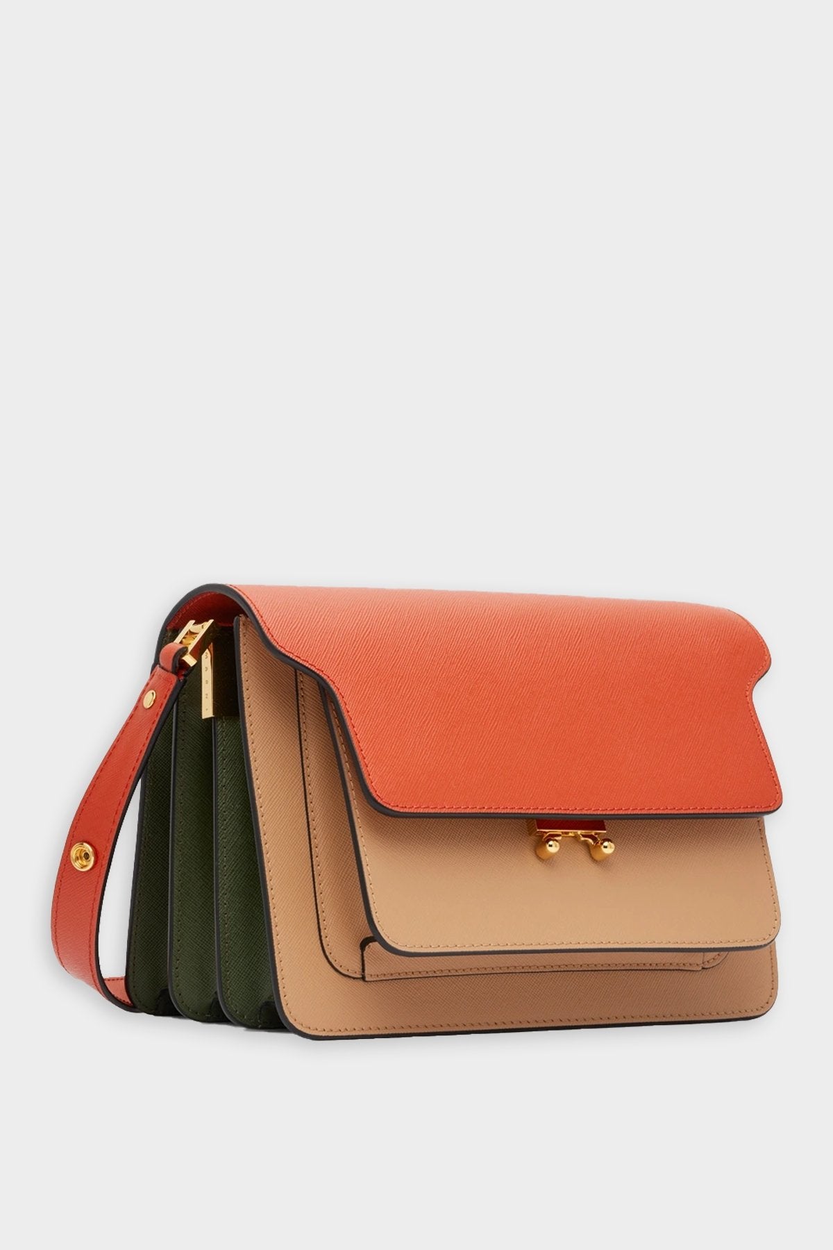 Medium Trunk Bag in Orange Beige Green - shop-olivia.com