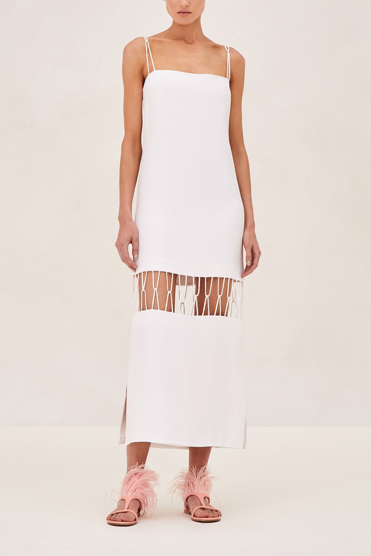 Miah Midi Dress in White - shop-olivia.com