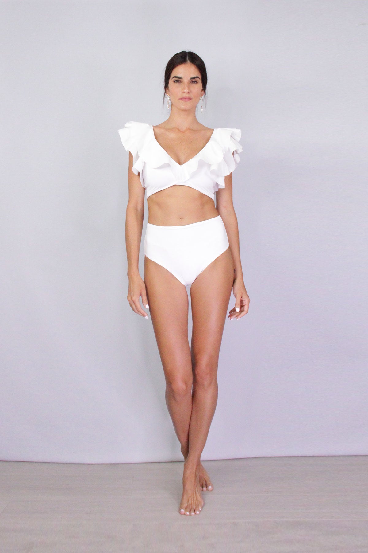 Mila Two-Piece Swimsuit in White - shop-olivia.com