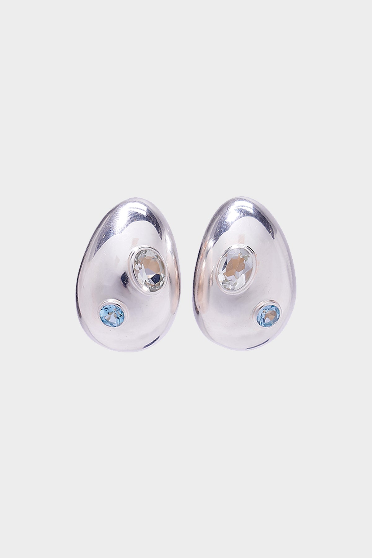 Mini Arp Earrings in Studded Silver - shop-olivia.com