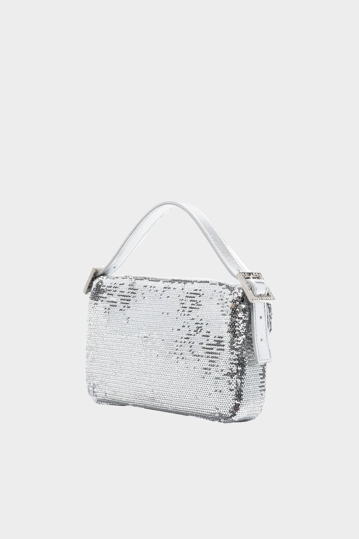 Mini Habibi Sequins Bag in Silver - shop-olivia.com