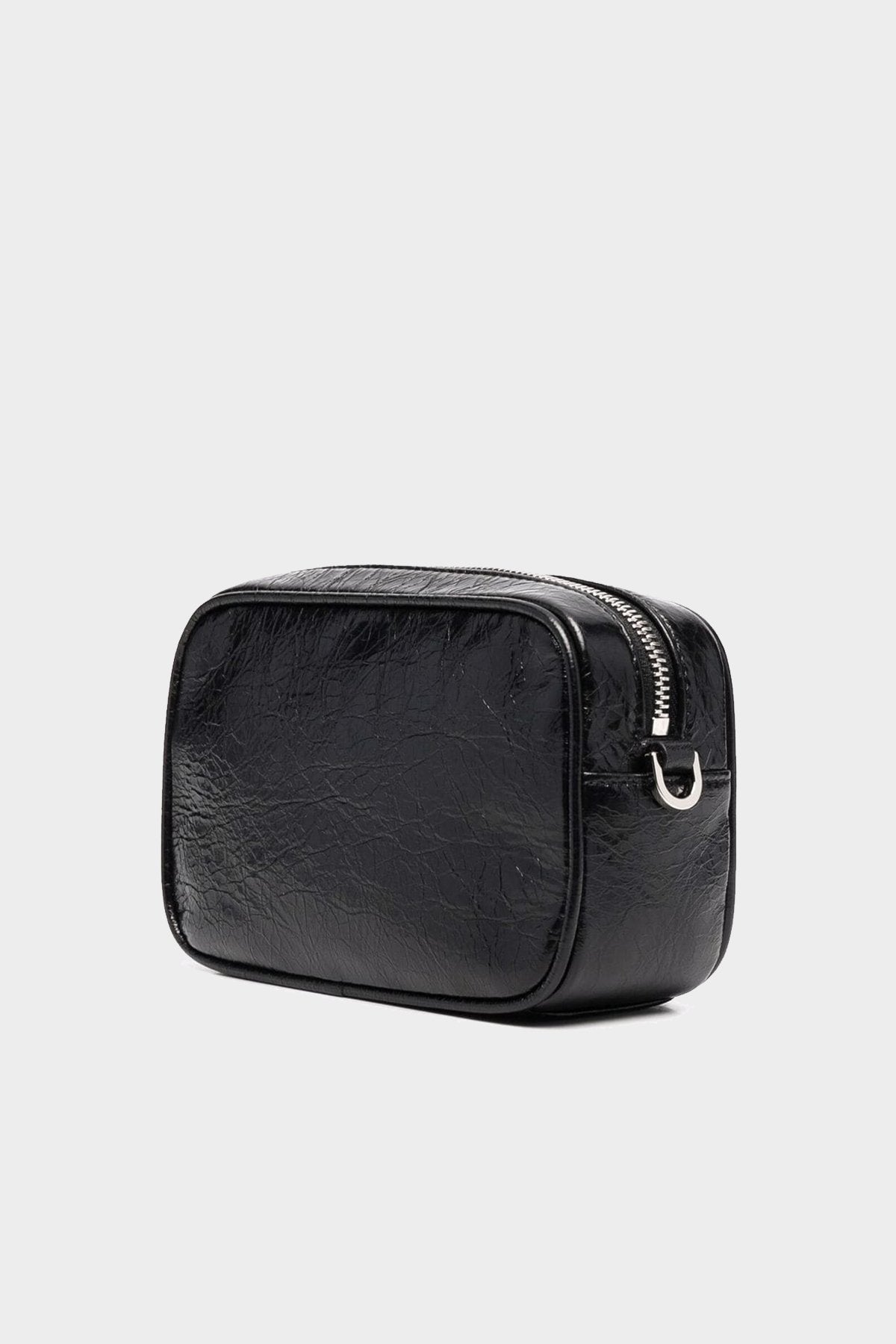 Mini-Star Bag Wrinkled Calf Leather Bag in Black - shop-olivia.com
