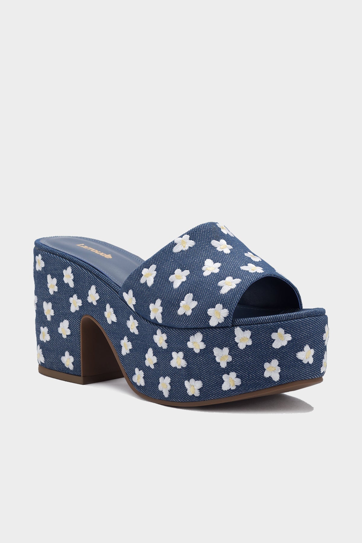Miso Platform Sandal in Blue Denim - shop-olivia.com