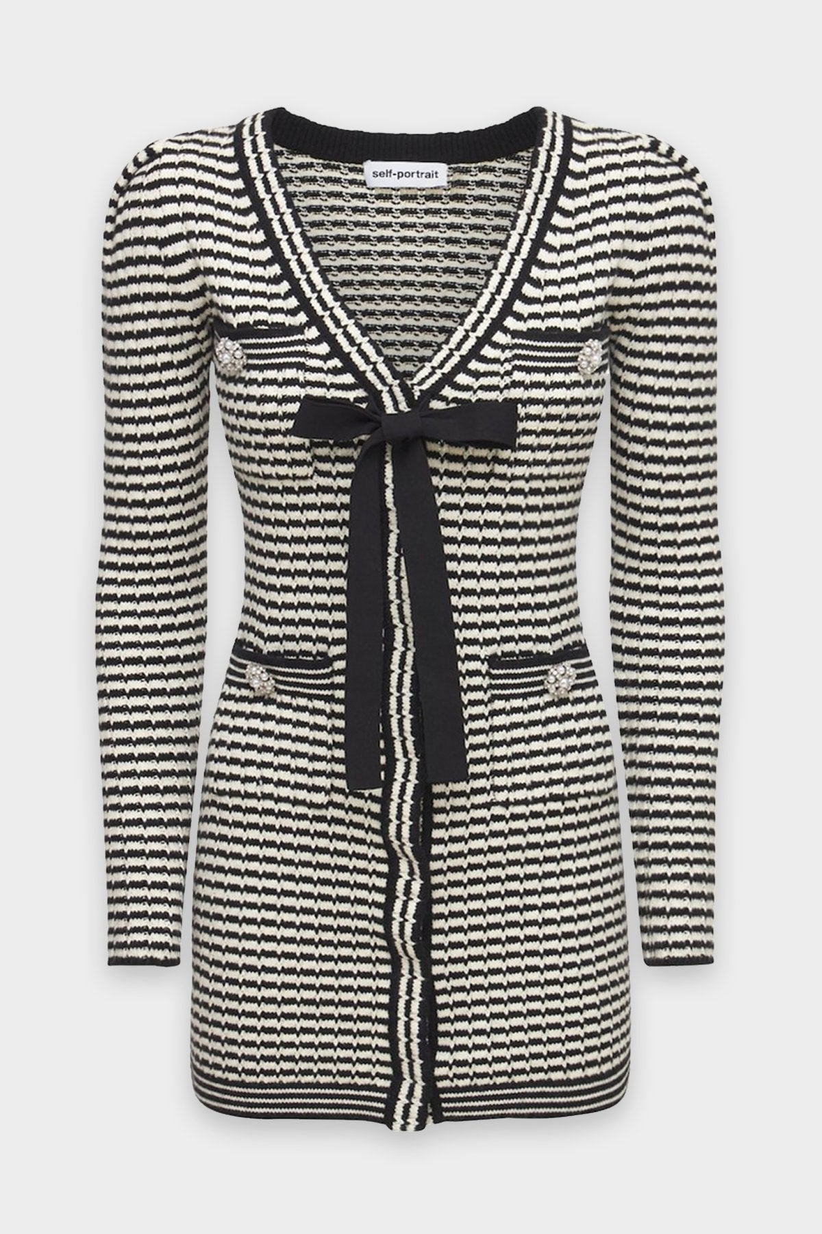 Monochrome Stripe Knit Dress - shop-olivia.com