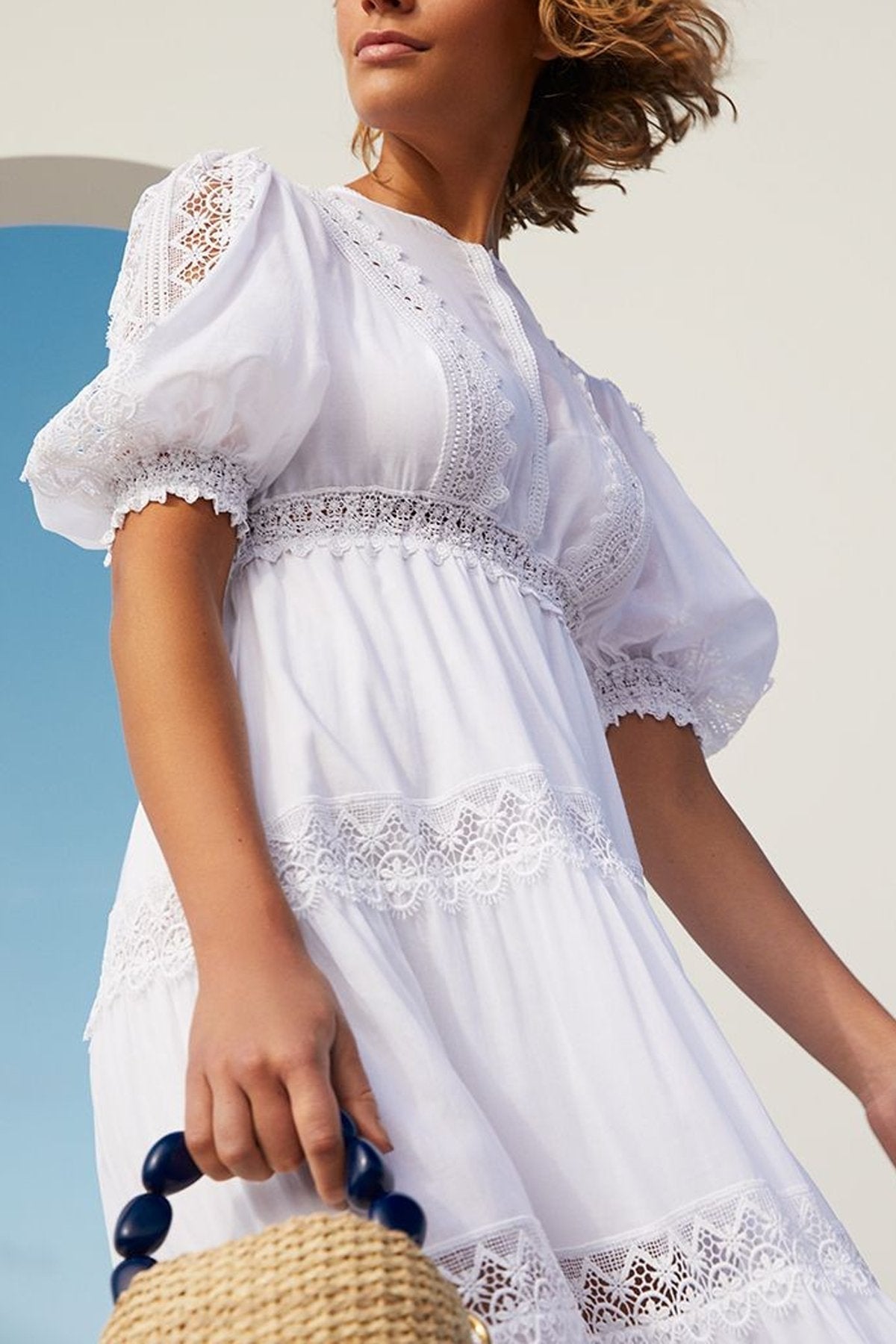 Nadine Long Dress in White - shop-olivia.com