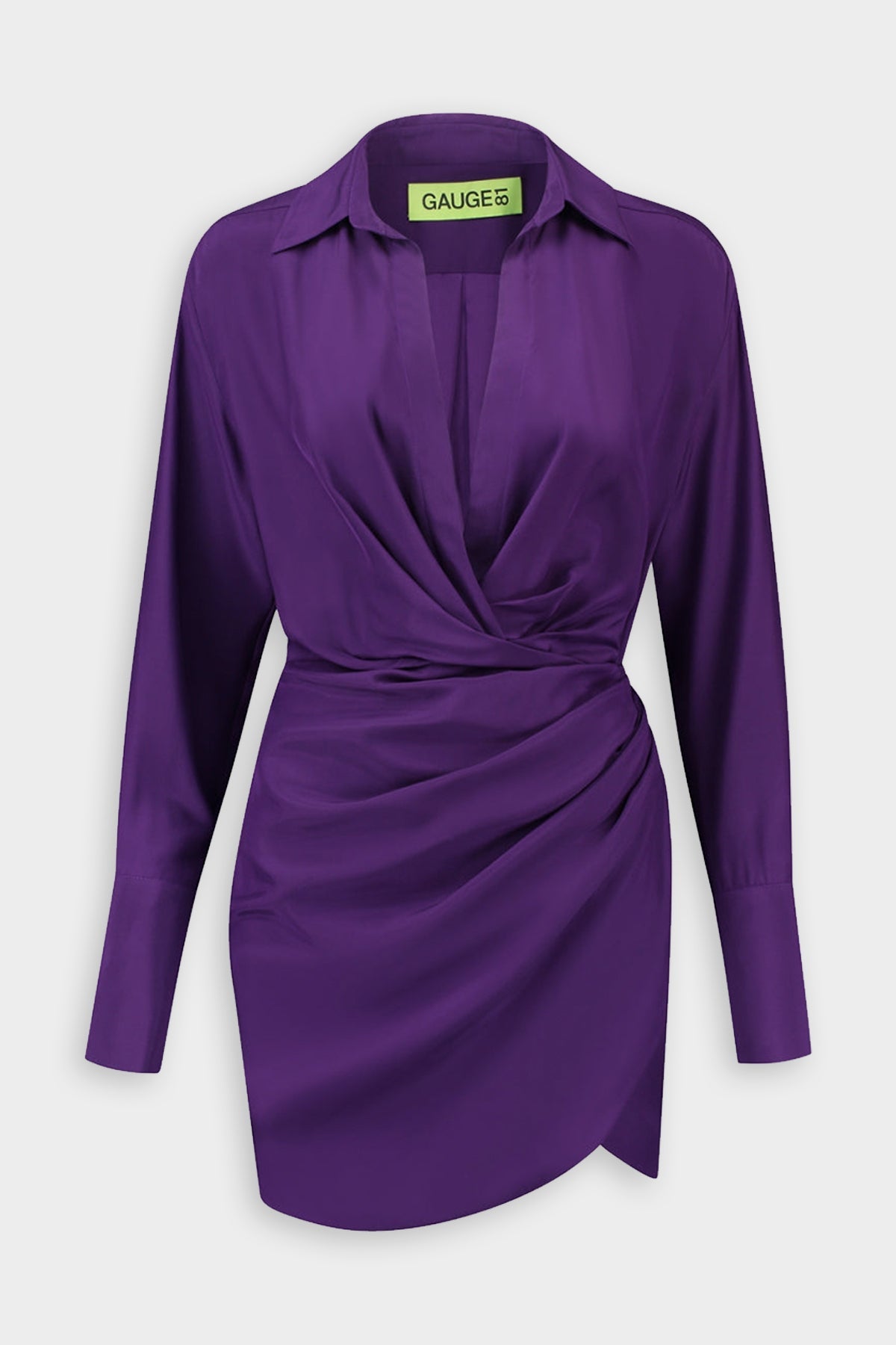 Naha Short Silk Draped Mini Dress in Purple - shop-olivia.com