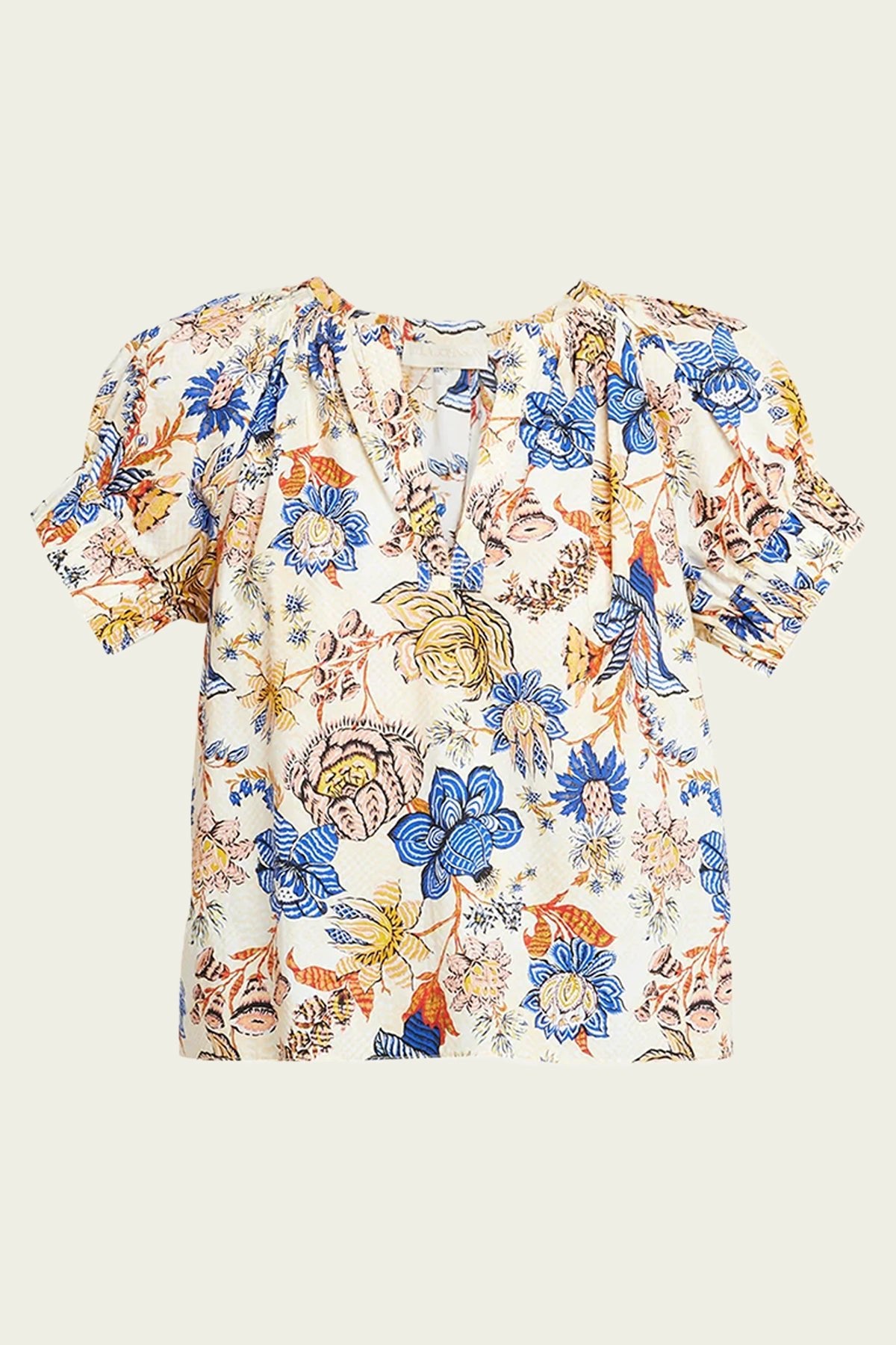 Naomi V-Neck Top in Magnolia - shop-olivia.com