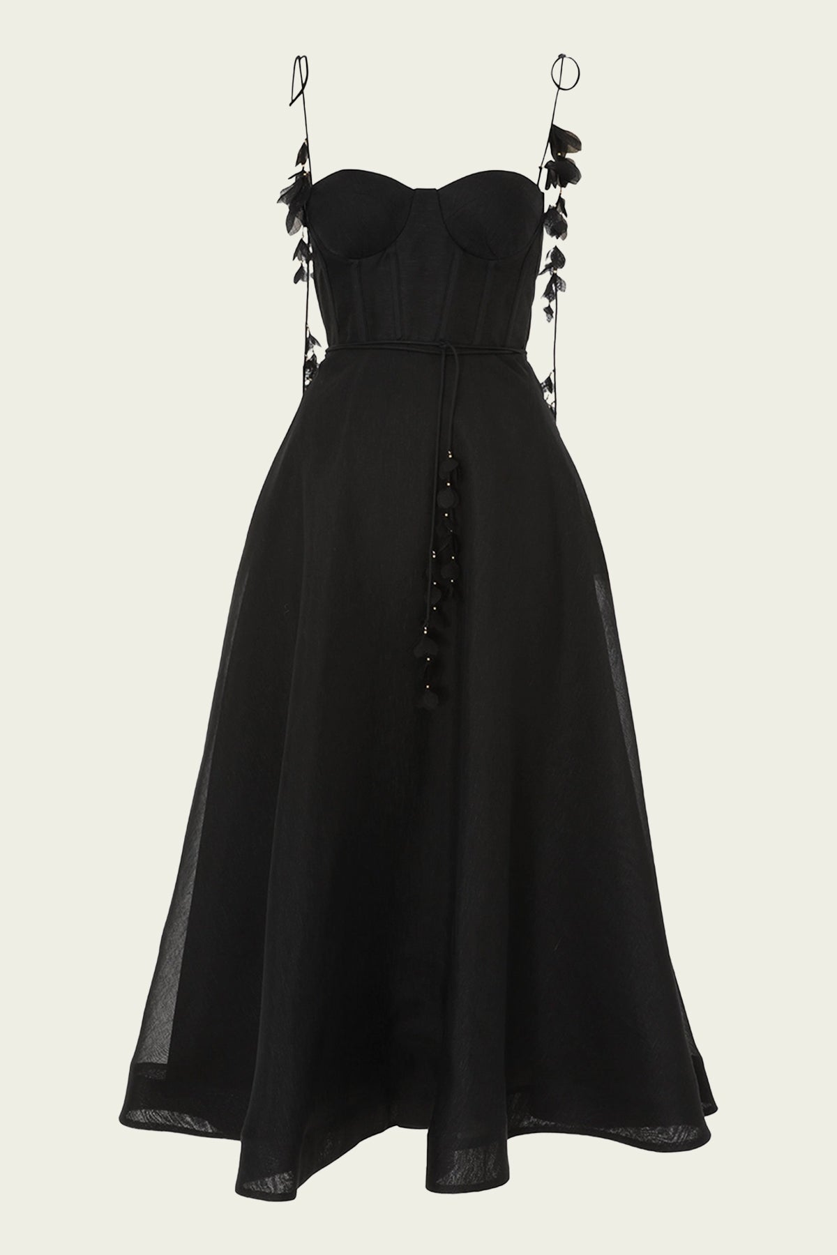 Natura Midi Corset Dress in Black - shop-olivia.com