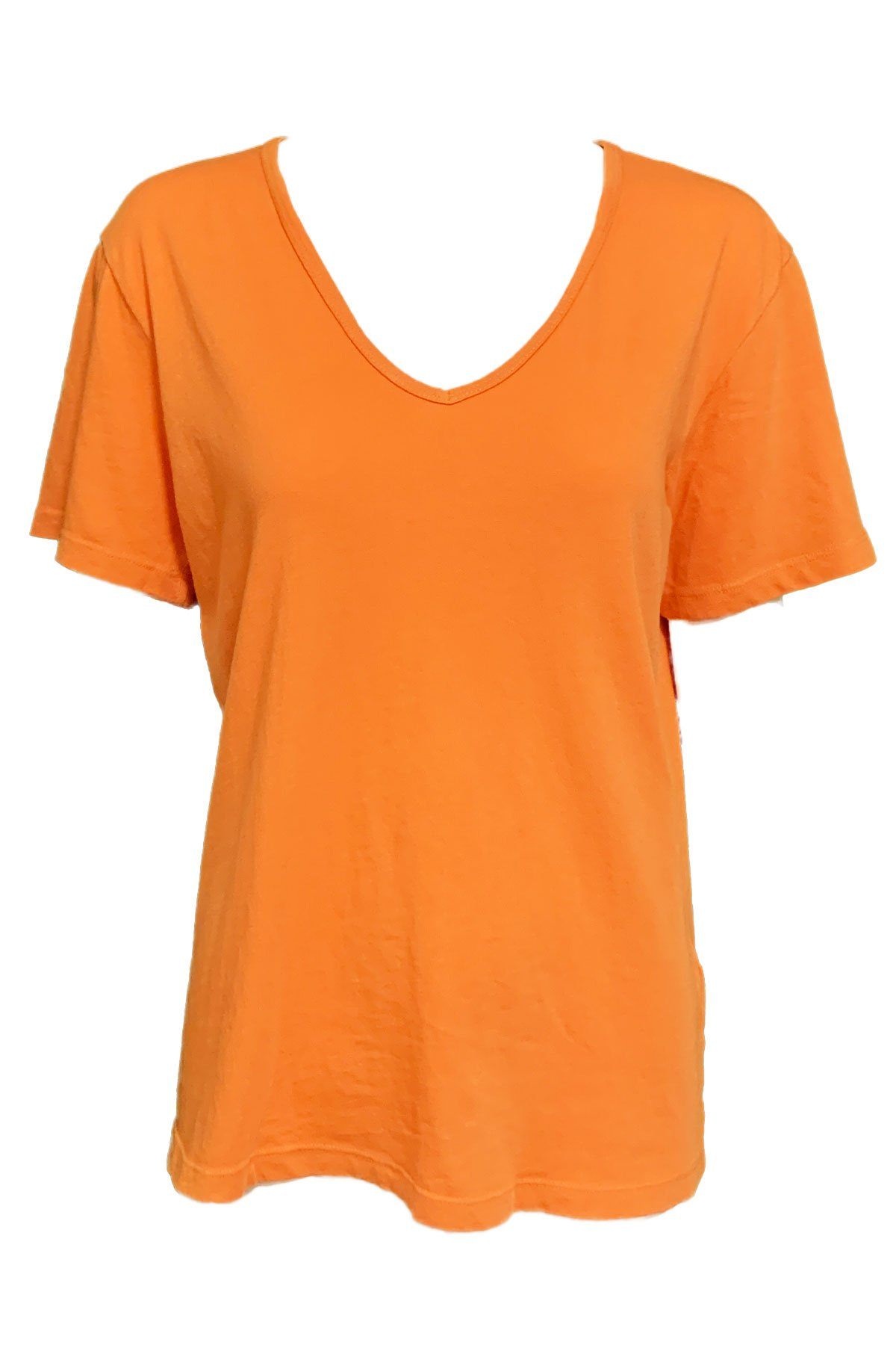 New V-Neck T-Shirt Orange - shop-olivia.com