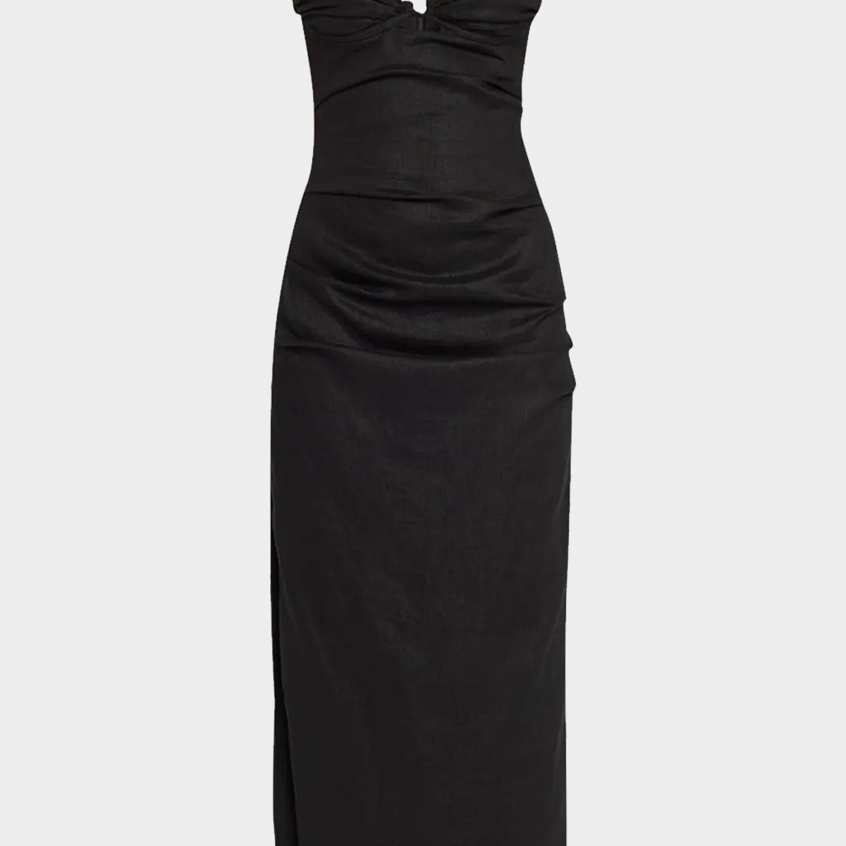 knee length dresses for ladies Noemi Balconette Midi Dress in Black