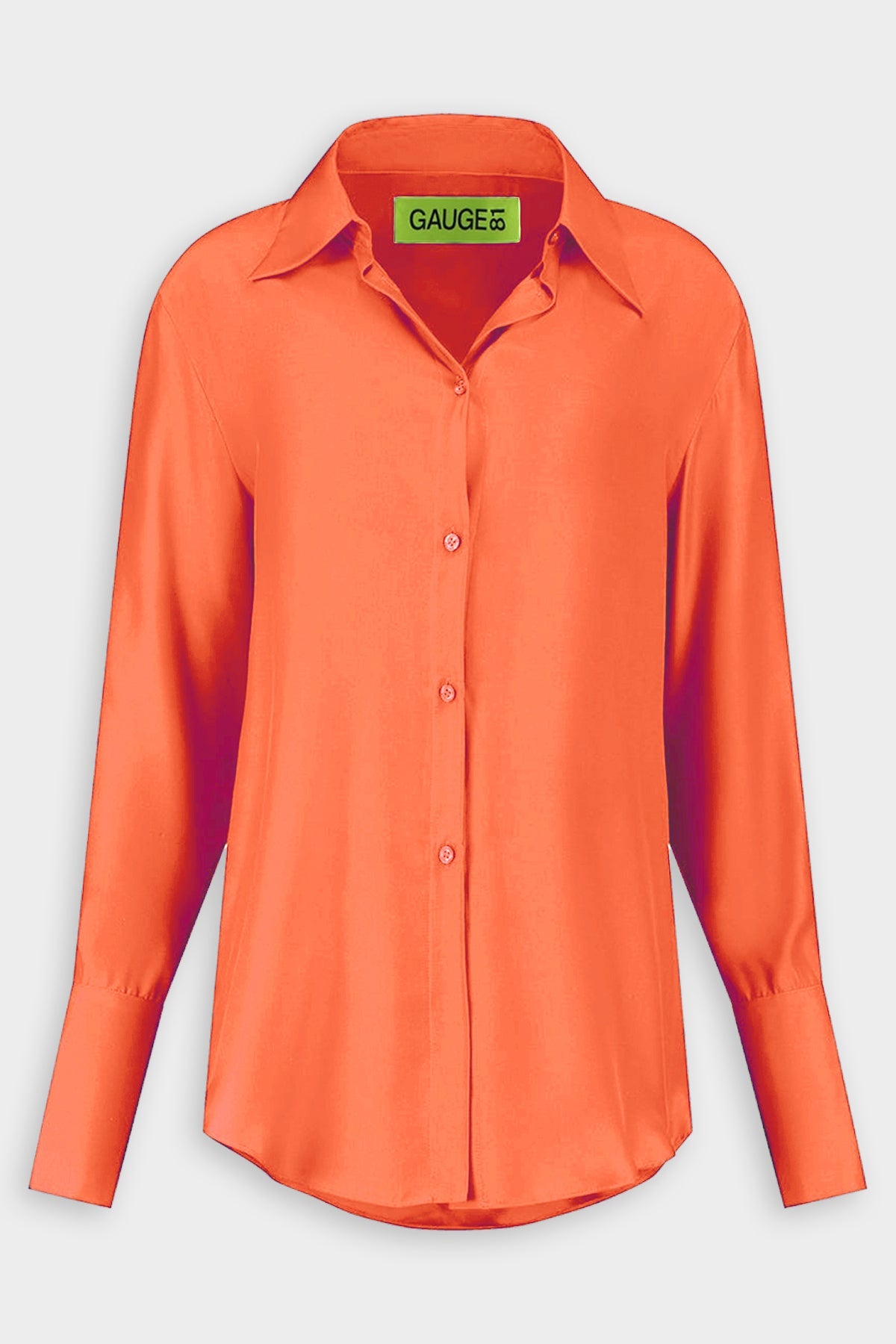 Okayi Over-Sized Button-Down Shirt in Mandarin - shop-olivia.com