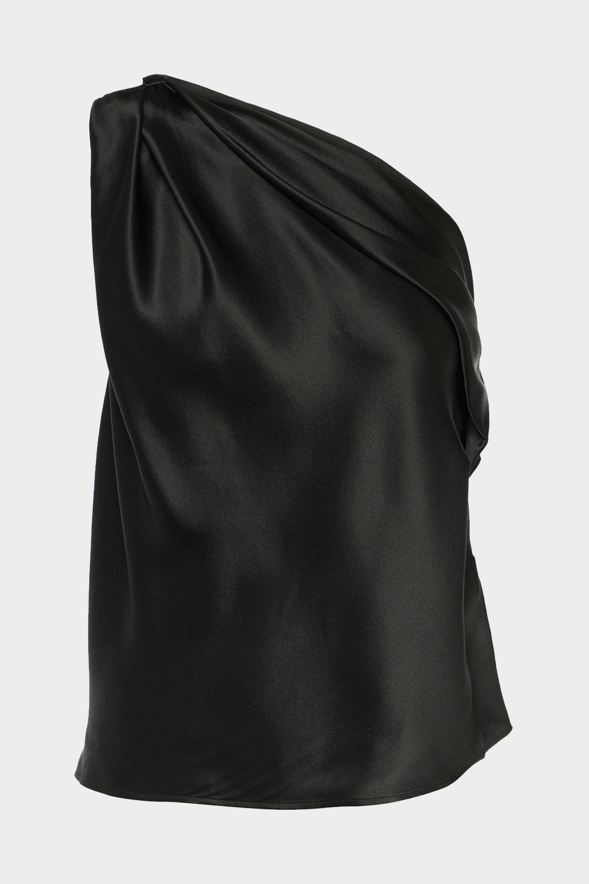 One Shoulder Draped Top in Black - shop-olivia.com