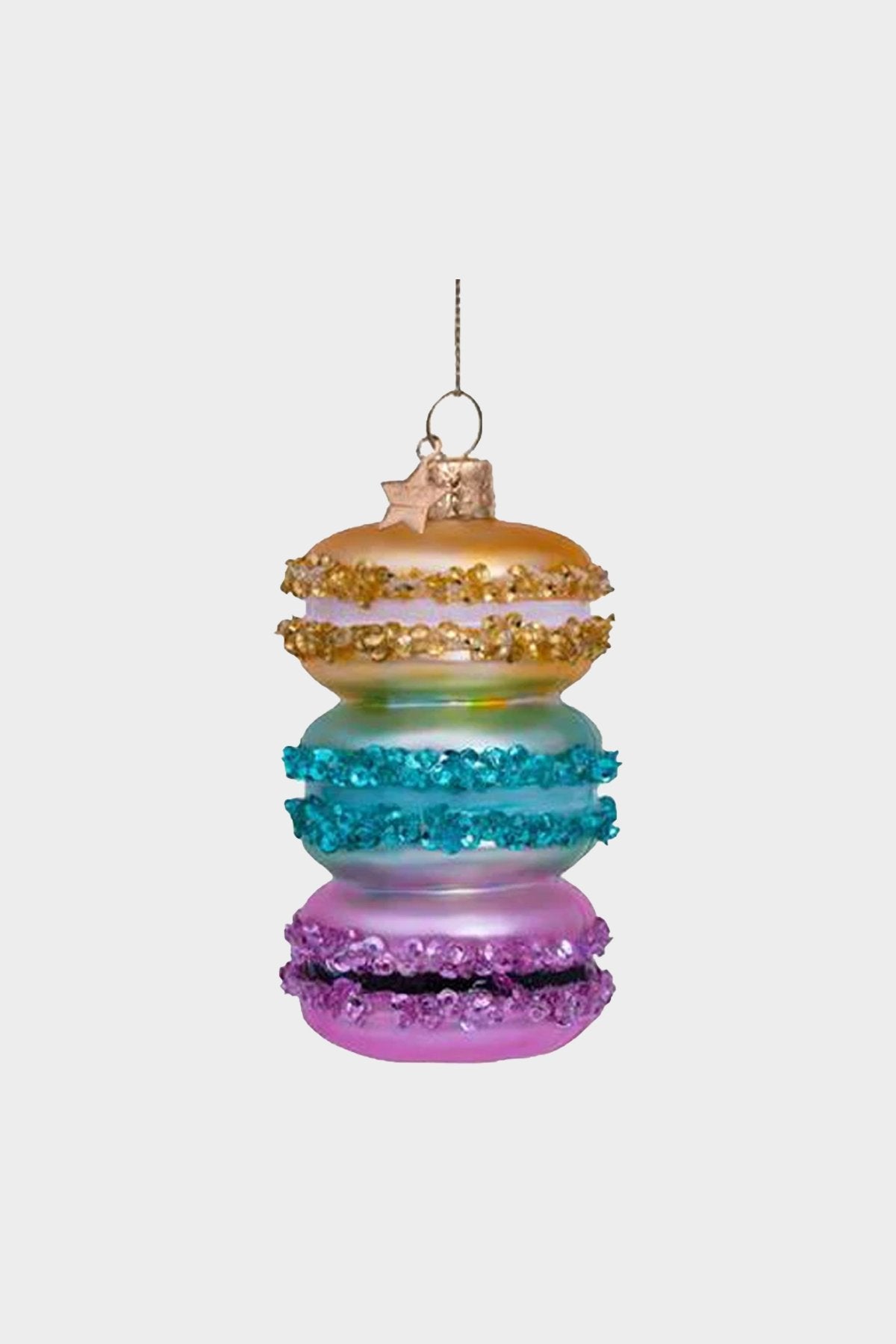 Ornament glass multi color macaron tower H9.5cm - shop-olivia.com