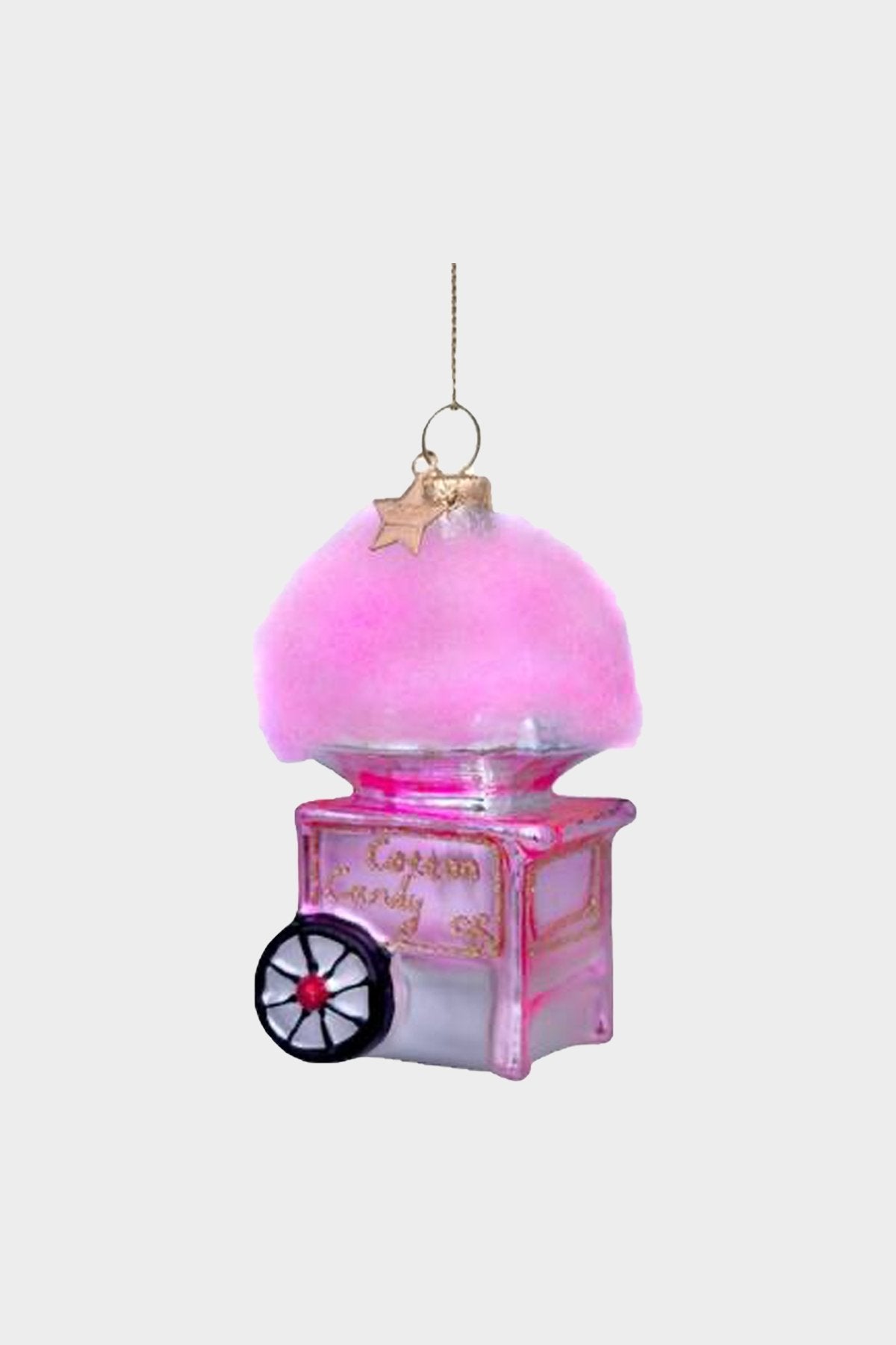 Ornament glass pink cotton candy machine H10cm - shop-olivia.com