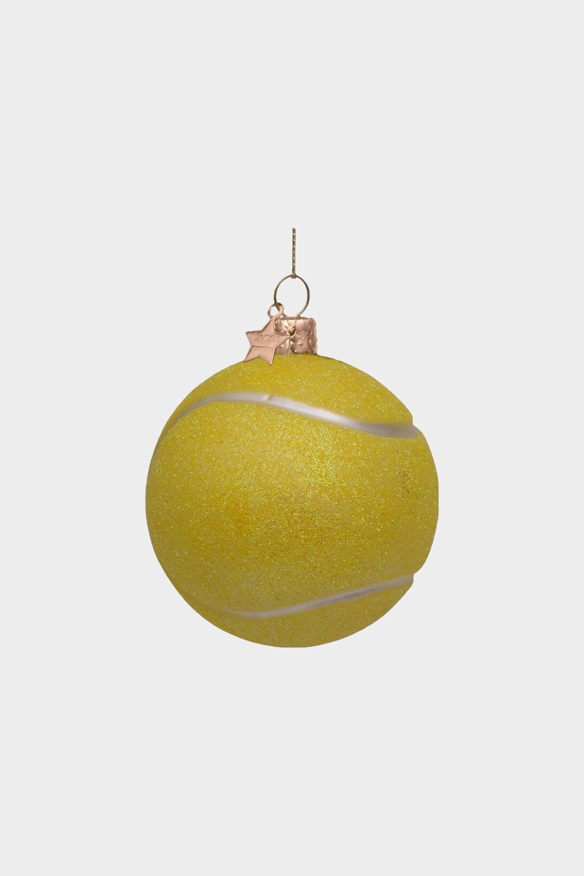 Ornament glass yellow tennis ball H8.5cm - shop-olivia.com