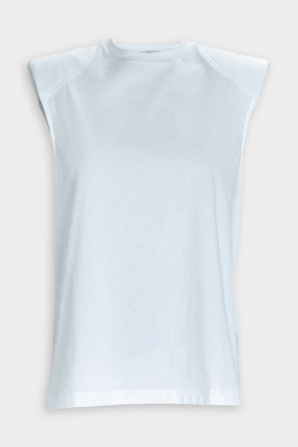 Padded Shoulder Sleeveless Top Grey