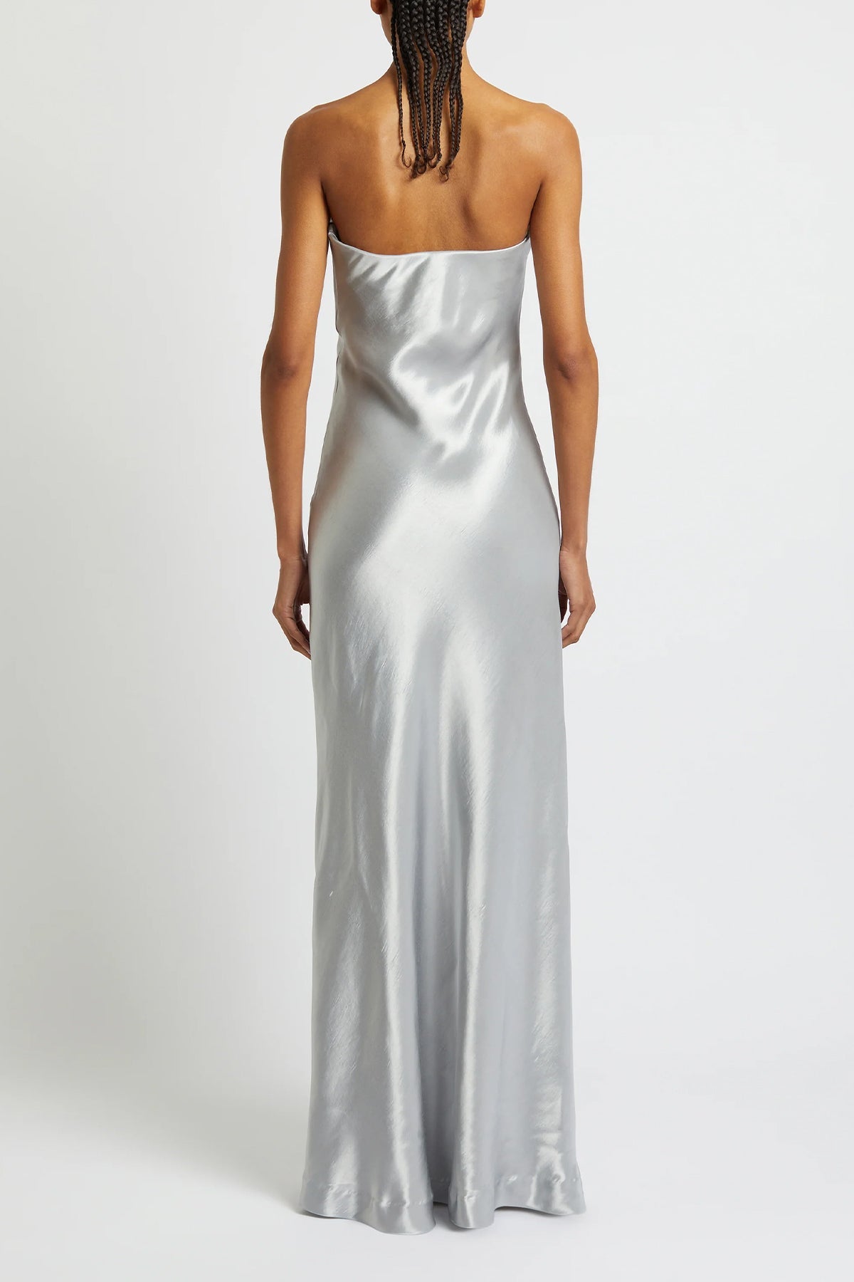 Palladium Strapless Dress in Silver - shop-olivia.com