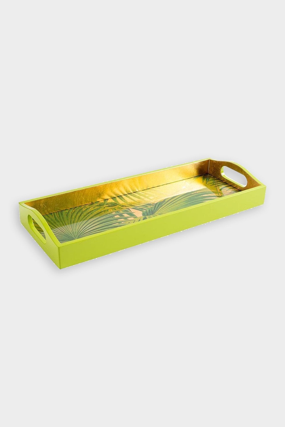 Palm Fronds Lacquer Bar Tray in Gold - shop-olivia.com